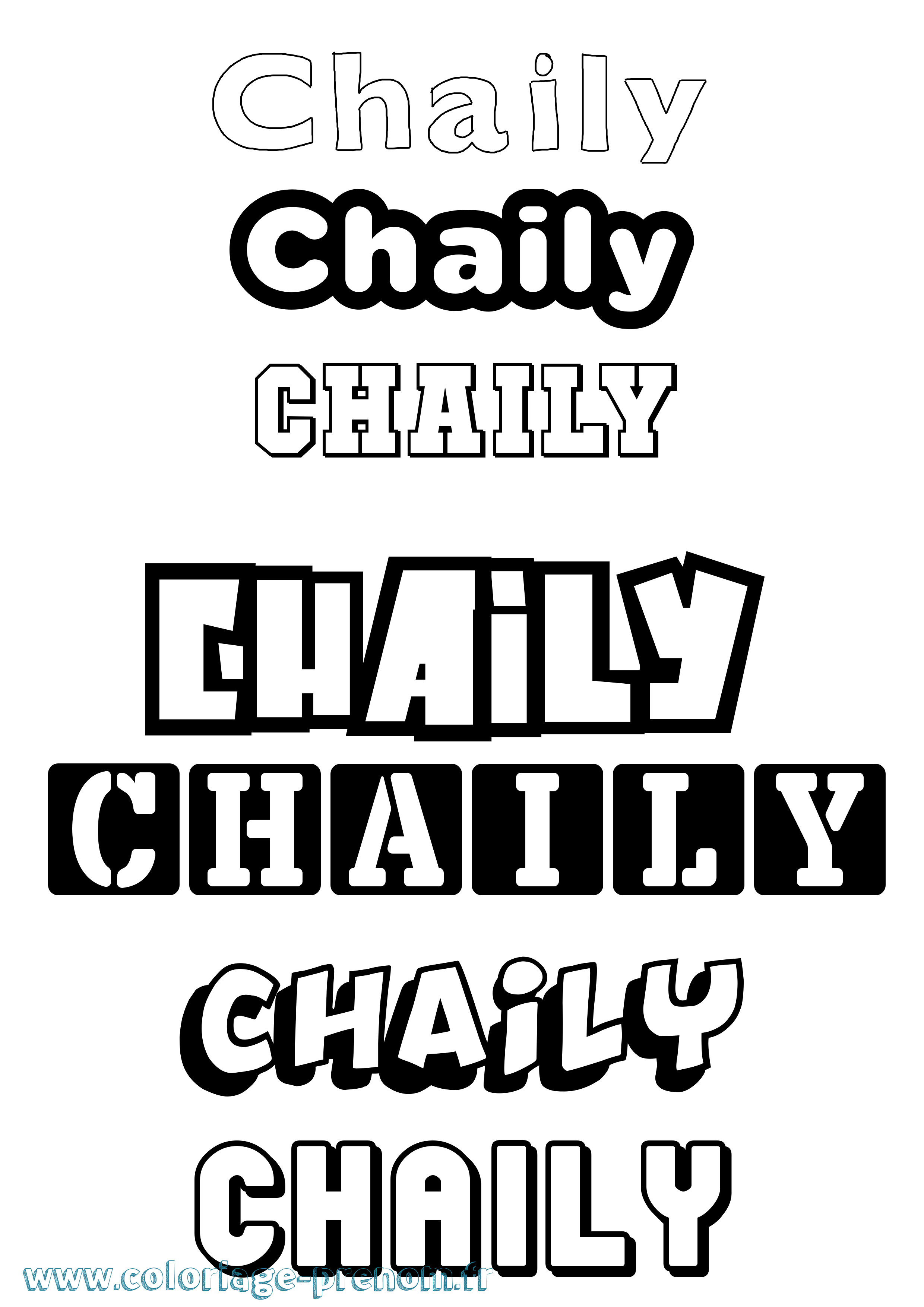 Coloriage Chaily Simple Coloriage prénom Chaily Simple