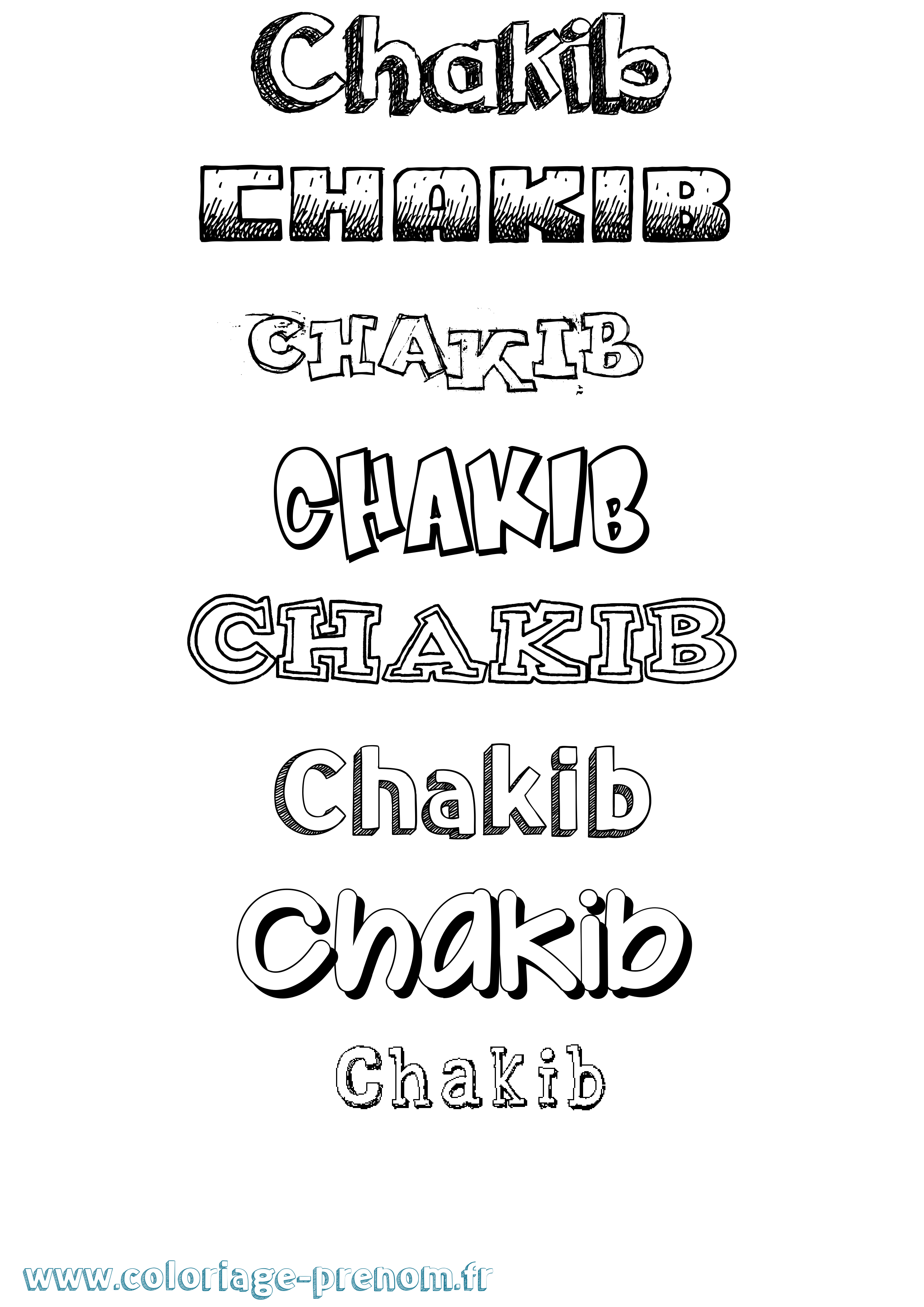 Coloriage Chakib Dessiné Coloriage prénom Chakib Dessiné