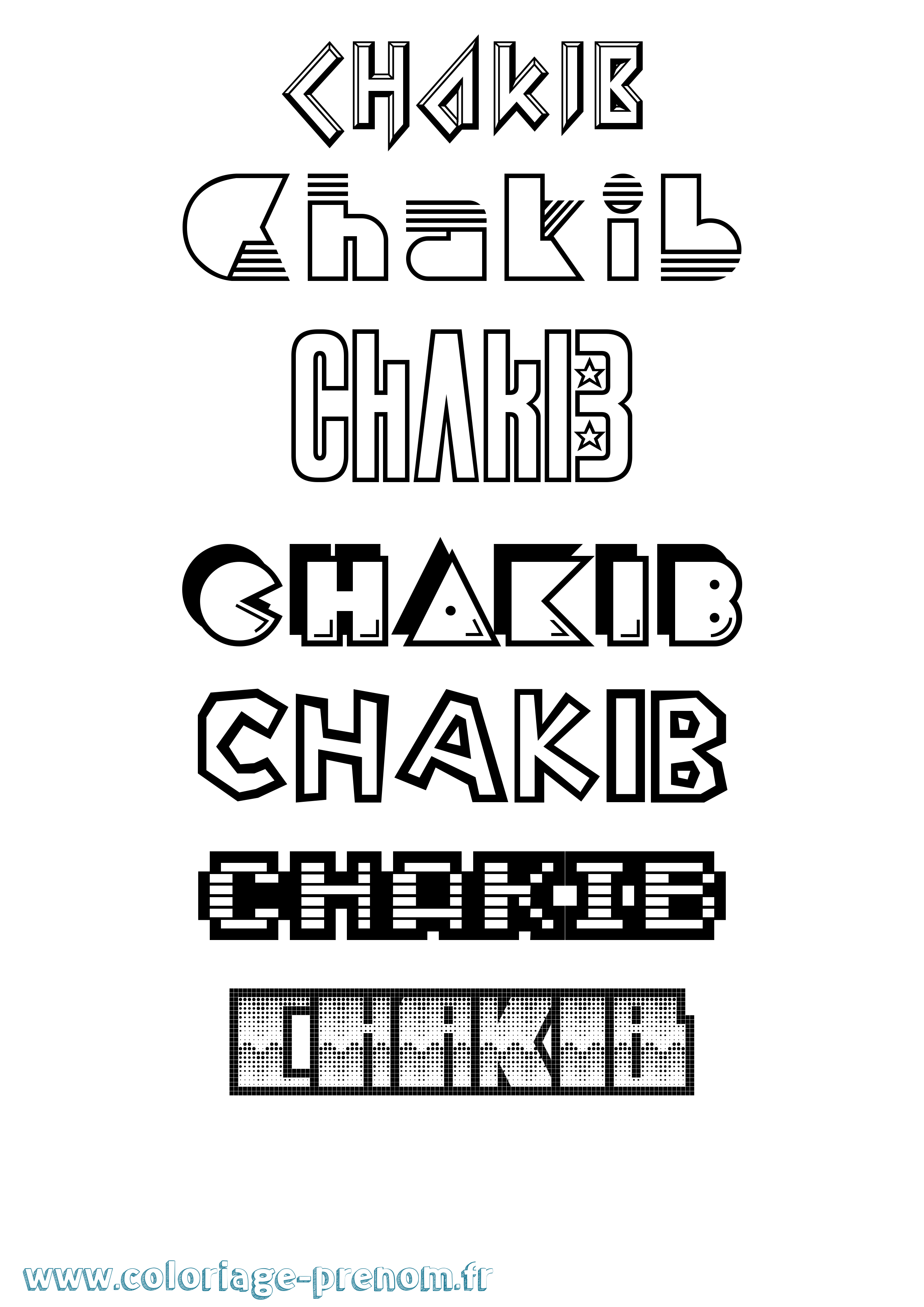 Coloriage Chakib Jeux Vidéos Coloriage prénom Chakib Jeux Vidéos