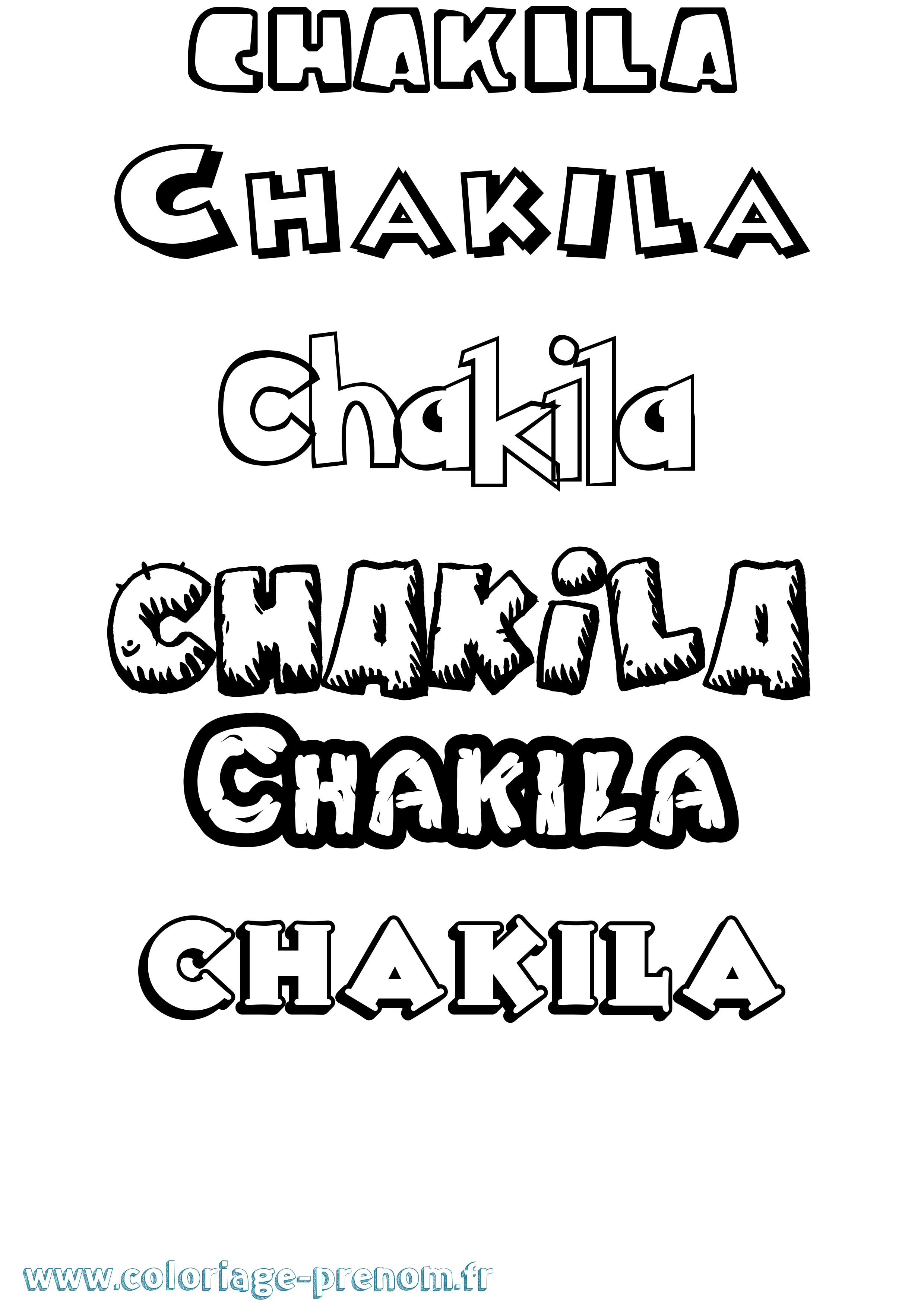 Coloriage Chakila Dessin Animé Coloriage prénom Chakila Dessin Animé