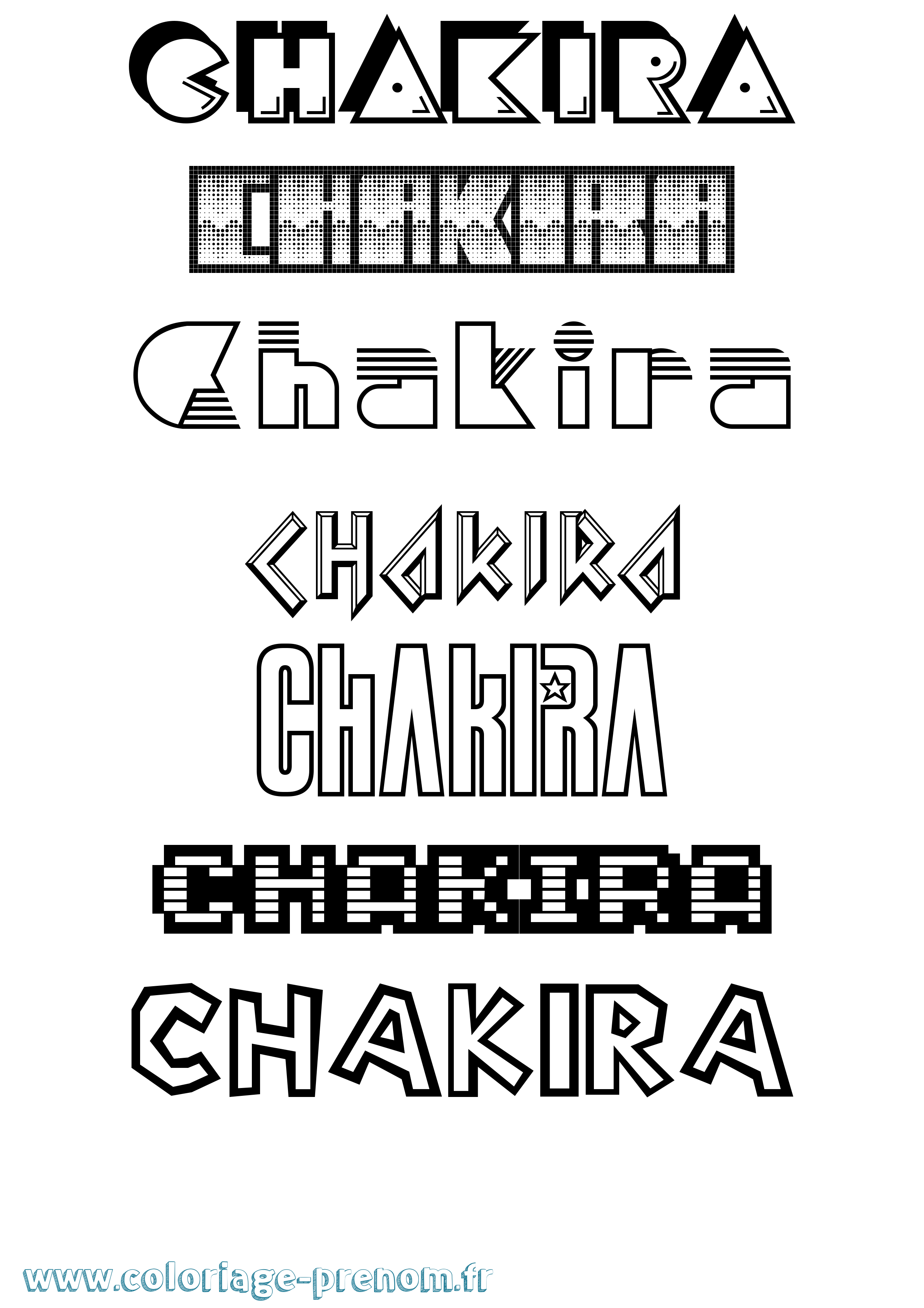 Coloriage Chakira Jeux Vidéos Coloriage prénom Chakira Jeux Vidéos