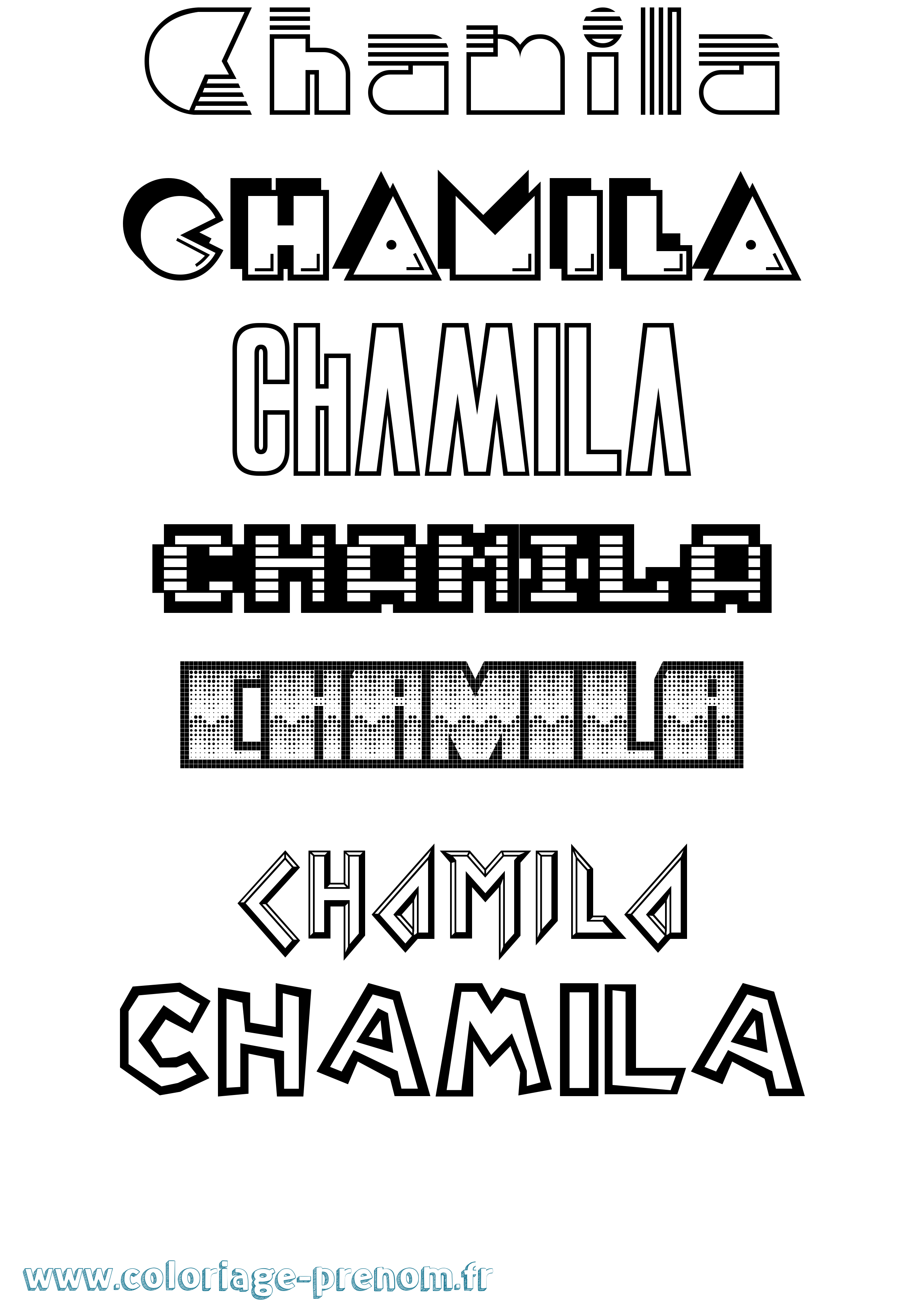 Coloriage Chamila Jeux Vidéos Coloriage prénom Chamila Jeux Vidéos