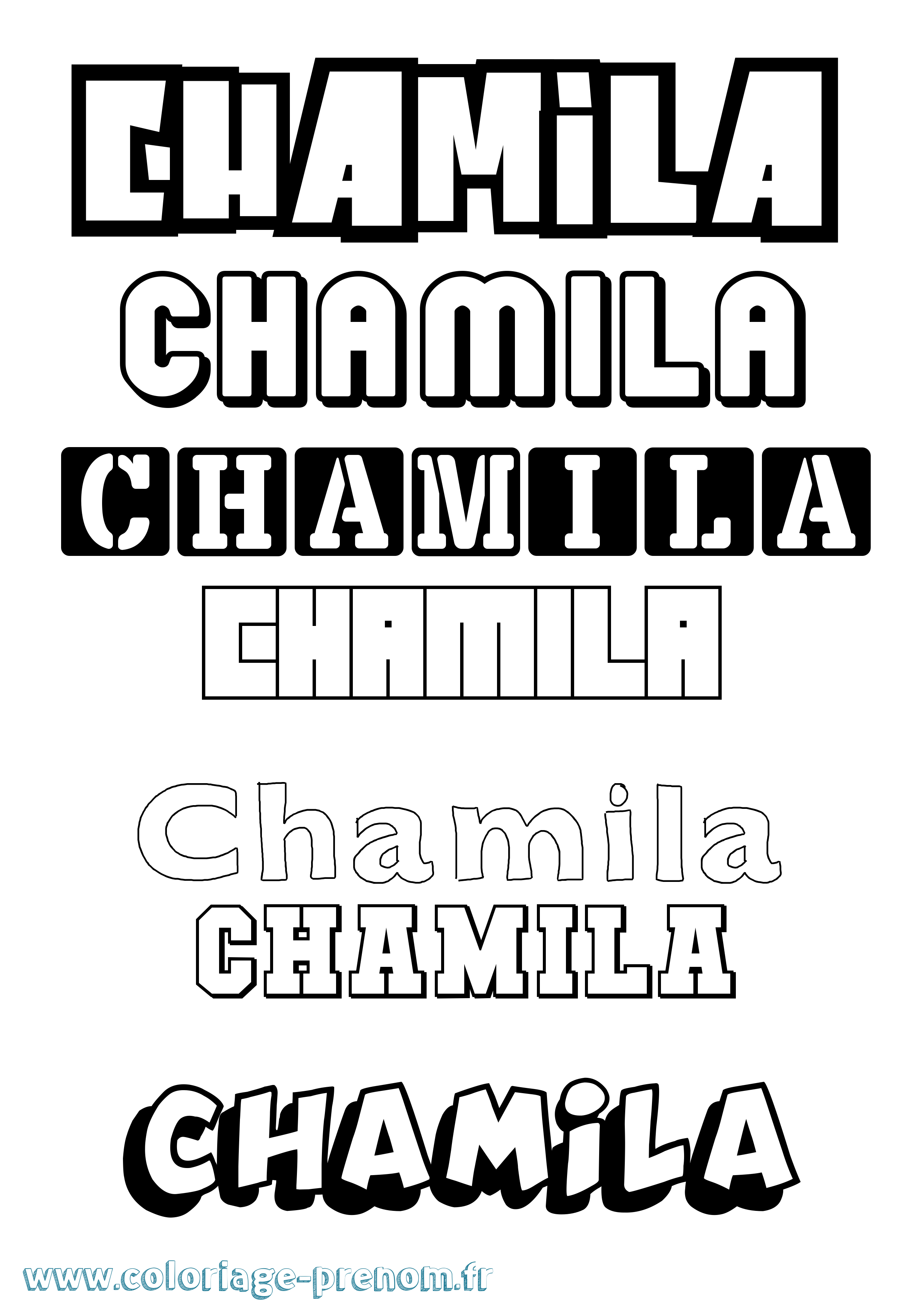 Coloriage Chamila Simple Coloriage prénom Chamila Simple