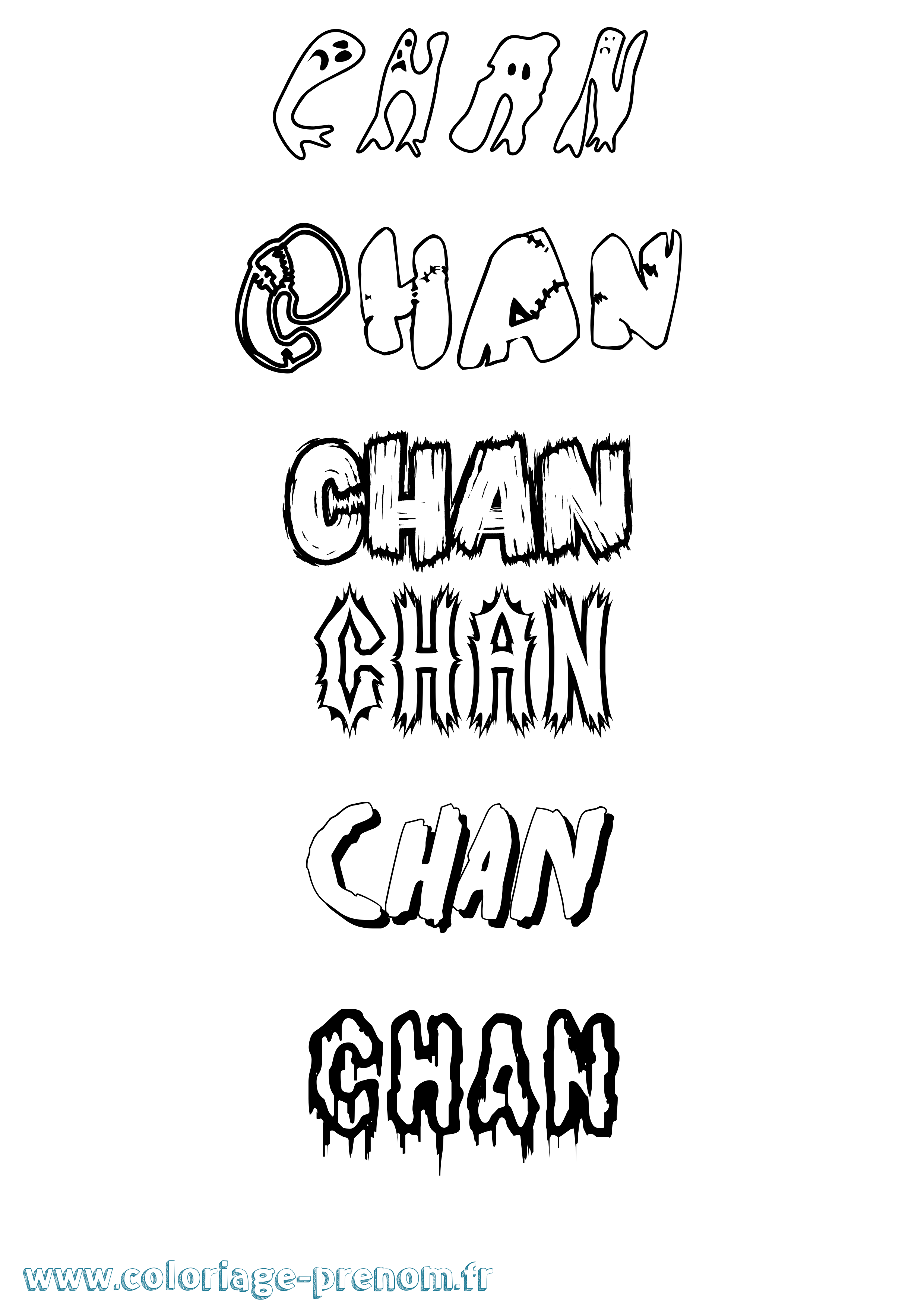 Coloriage Chan Frisson Coloriage prénom Chan Frisson