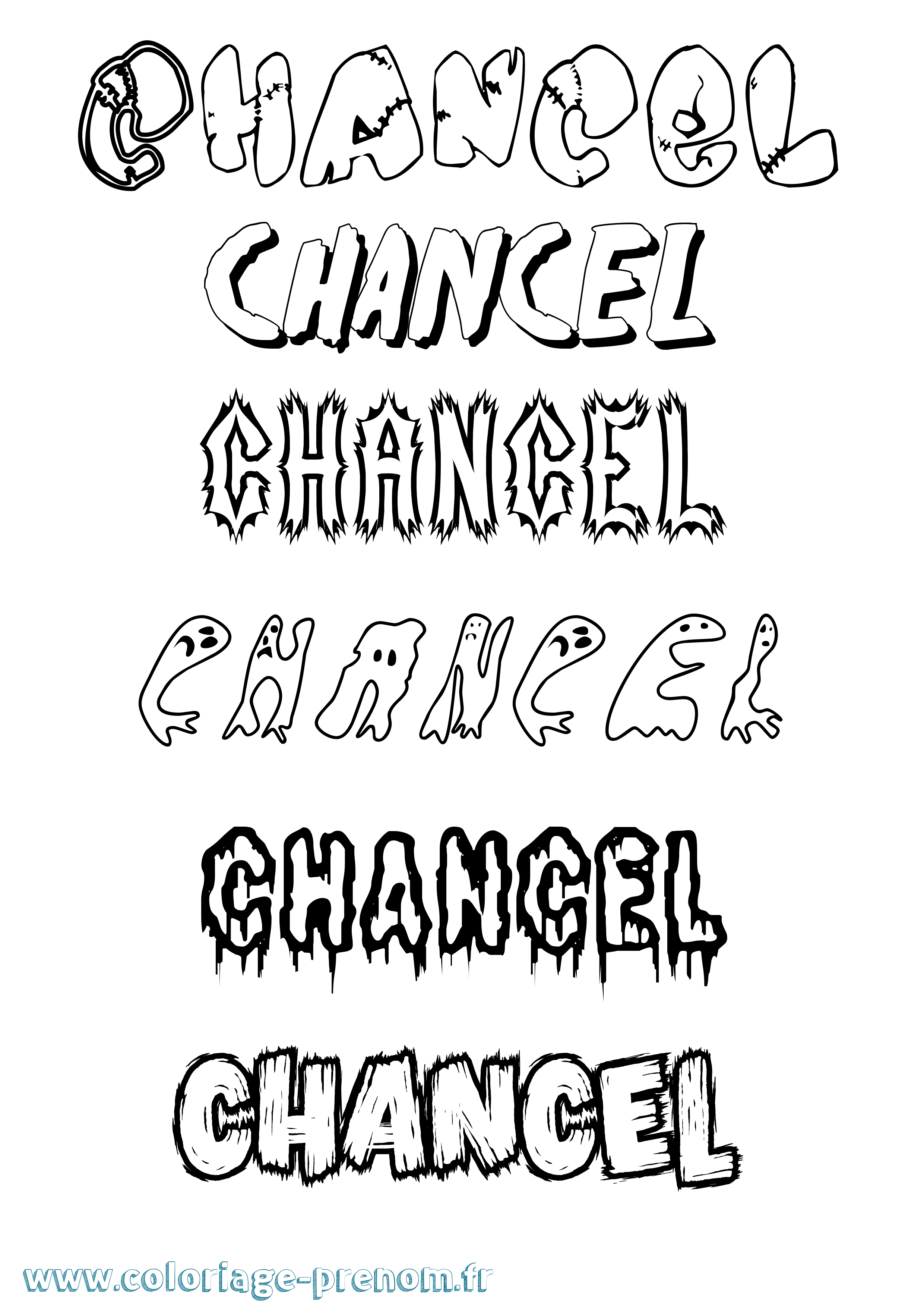 Coloriage Chancel Frisson Coloriage prénom Chancel Frisson