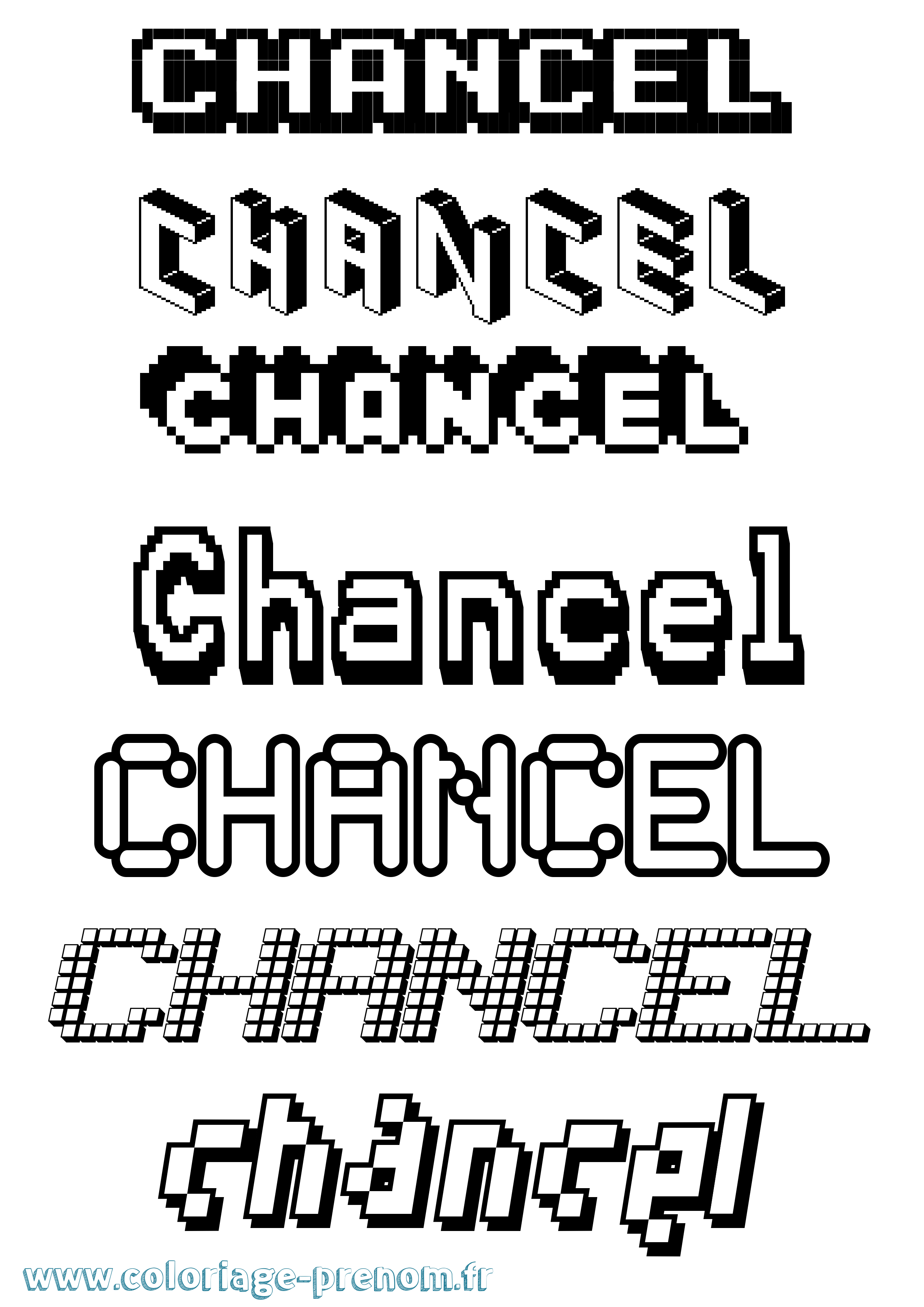 Coloriage Chancel Pixel Coloriage prénom Chancel Pixel