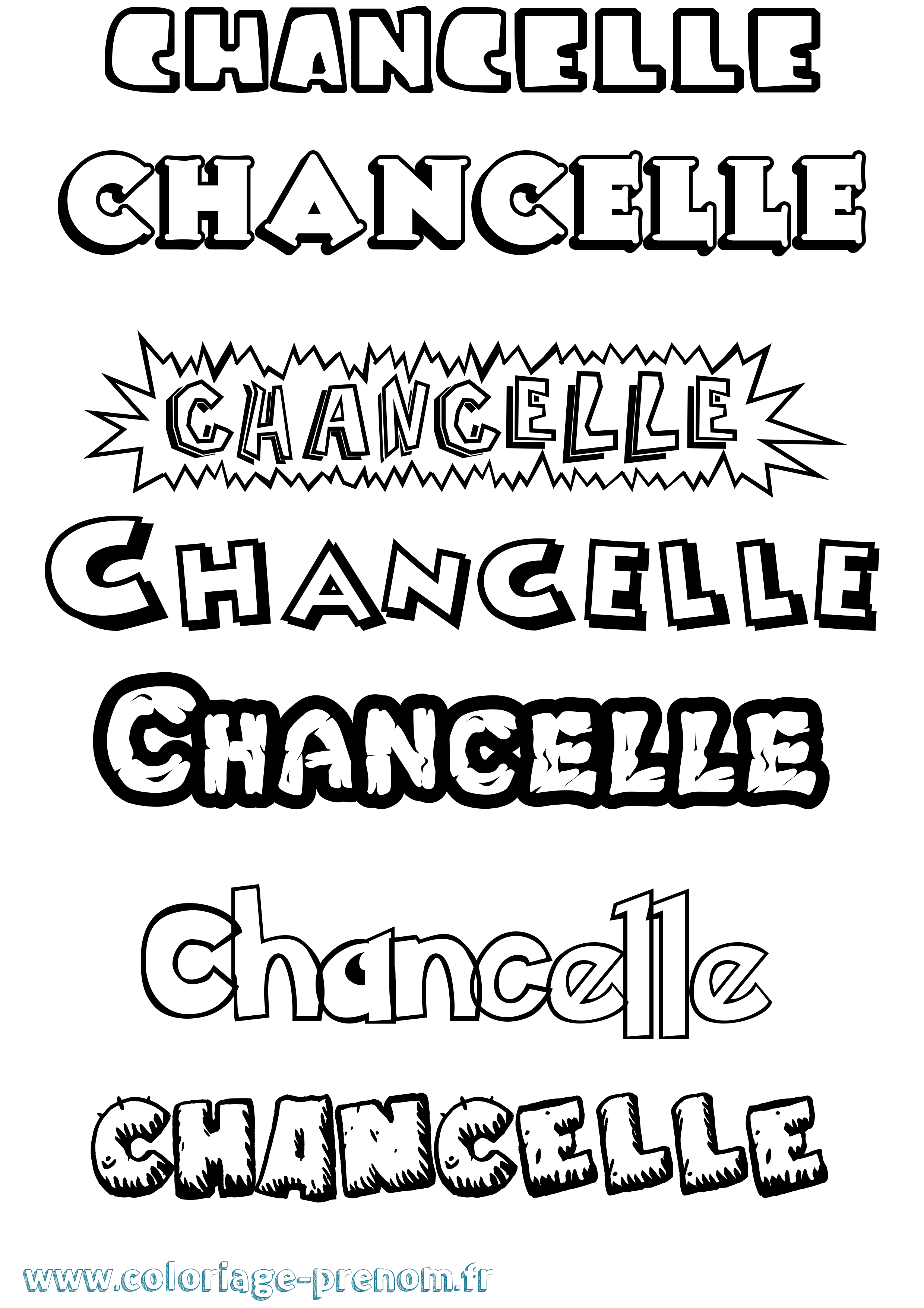 Coloriage Chancelle Dessin Animé Coloriage prénom Chancelle Dessin Animé