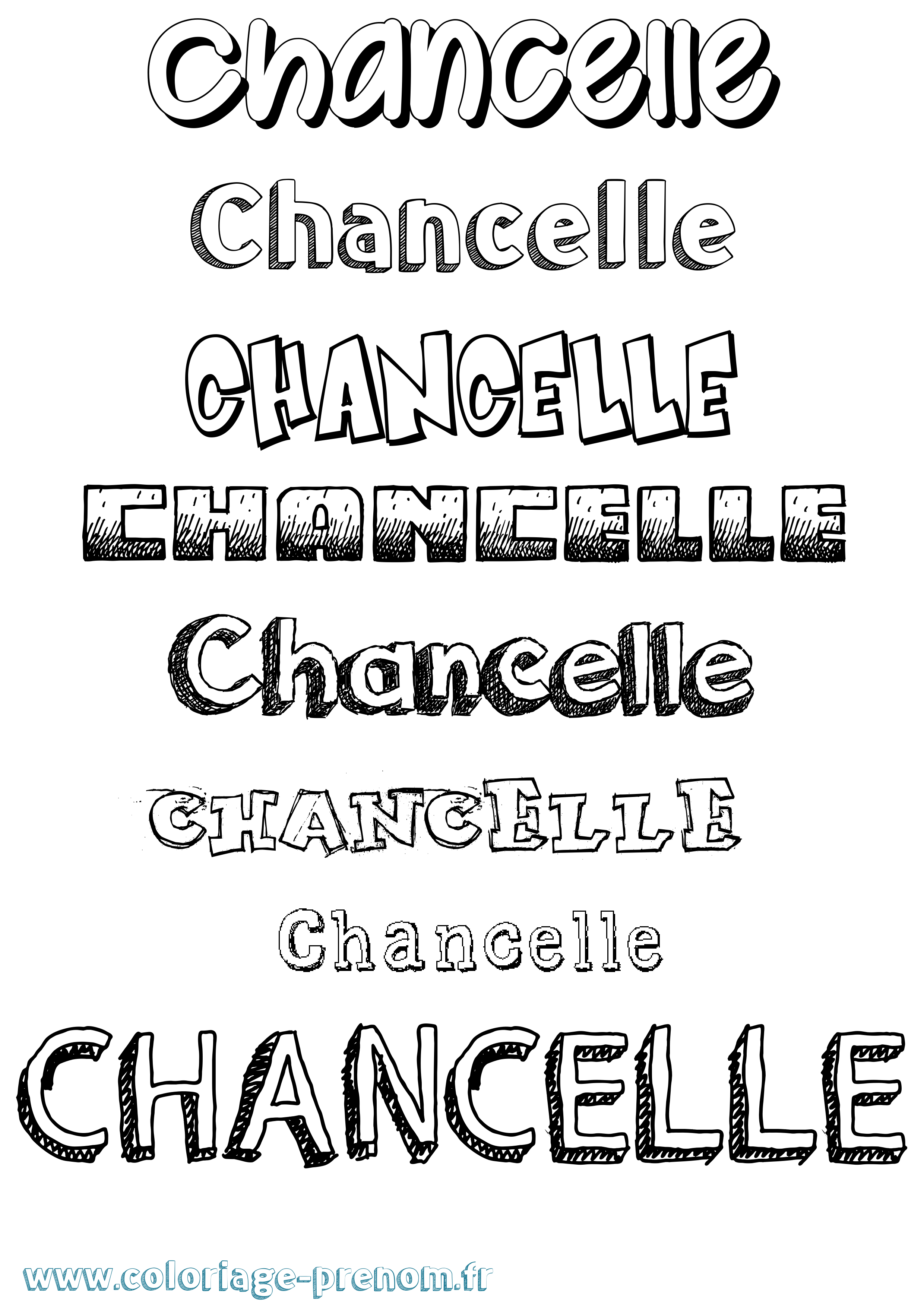 Coloriage Chancelle Dessiné Coloriage prénom Chancelle Dessiné