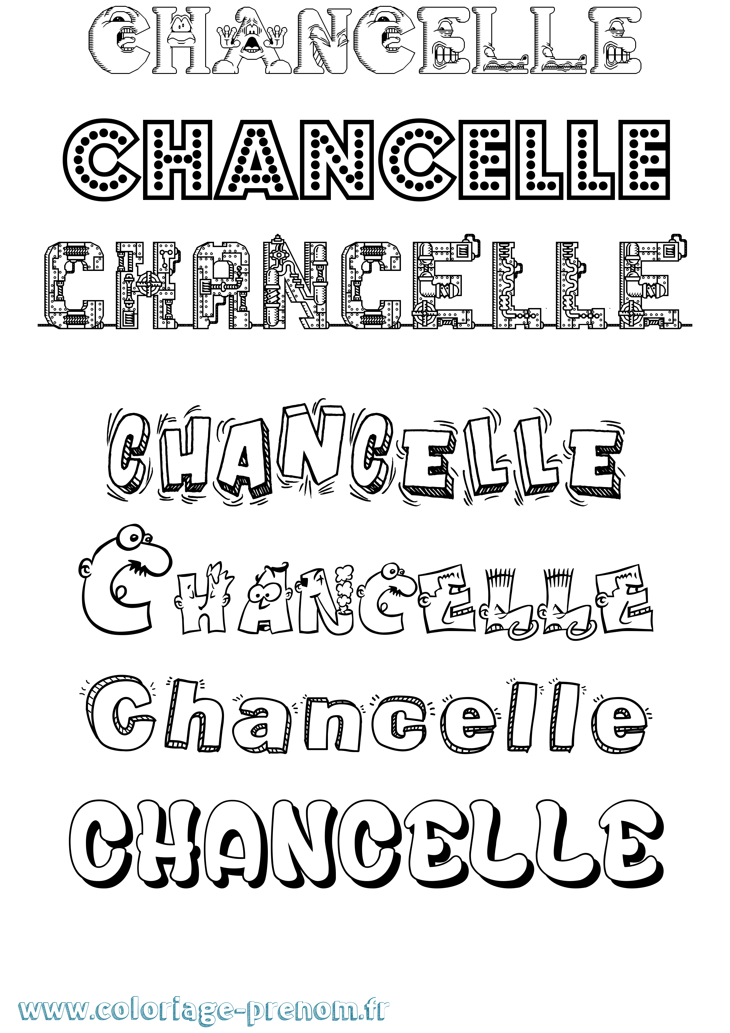 Coloriage Chancelle Fun Coloriage prénom Chancelle Fun