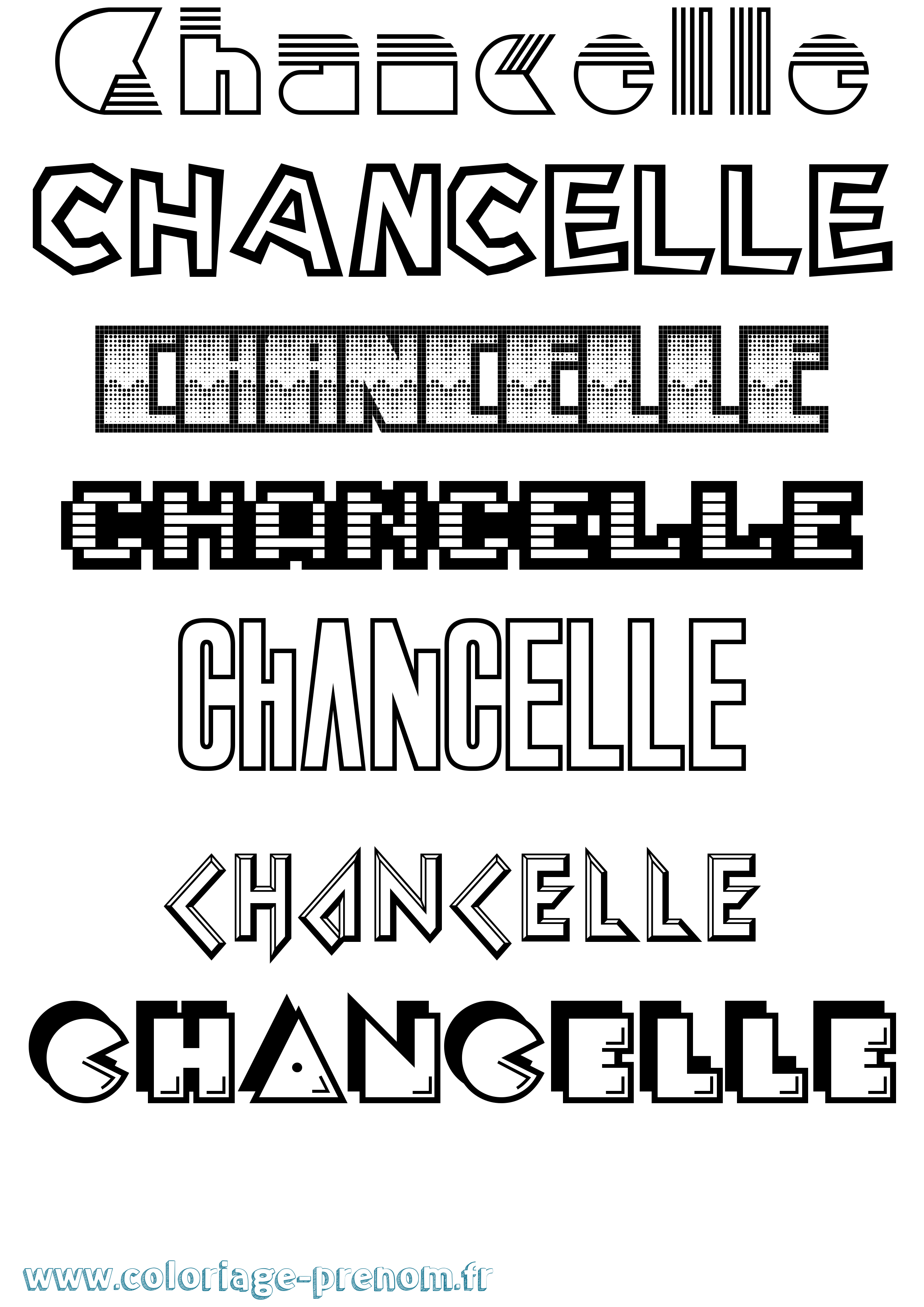 Coloriage Chancelle Jeux Vidéos Coloriage prénom Chancelle Jeux Vidéos