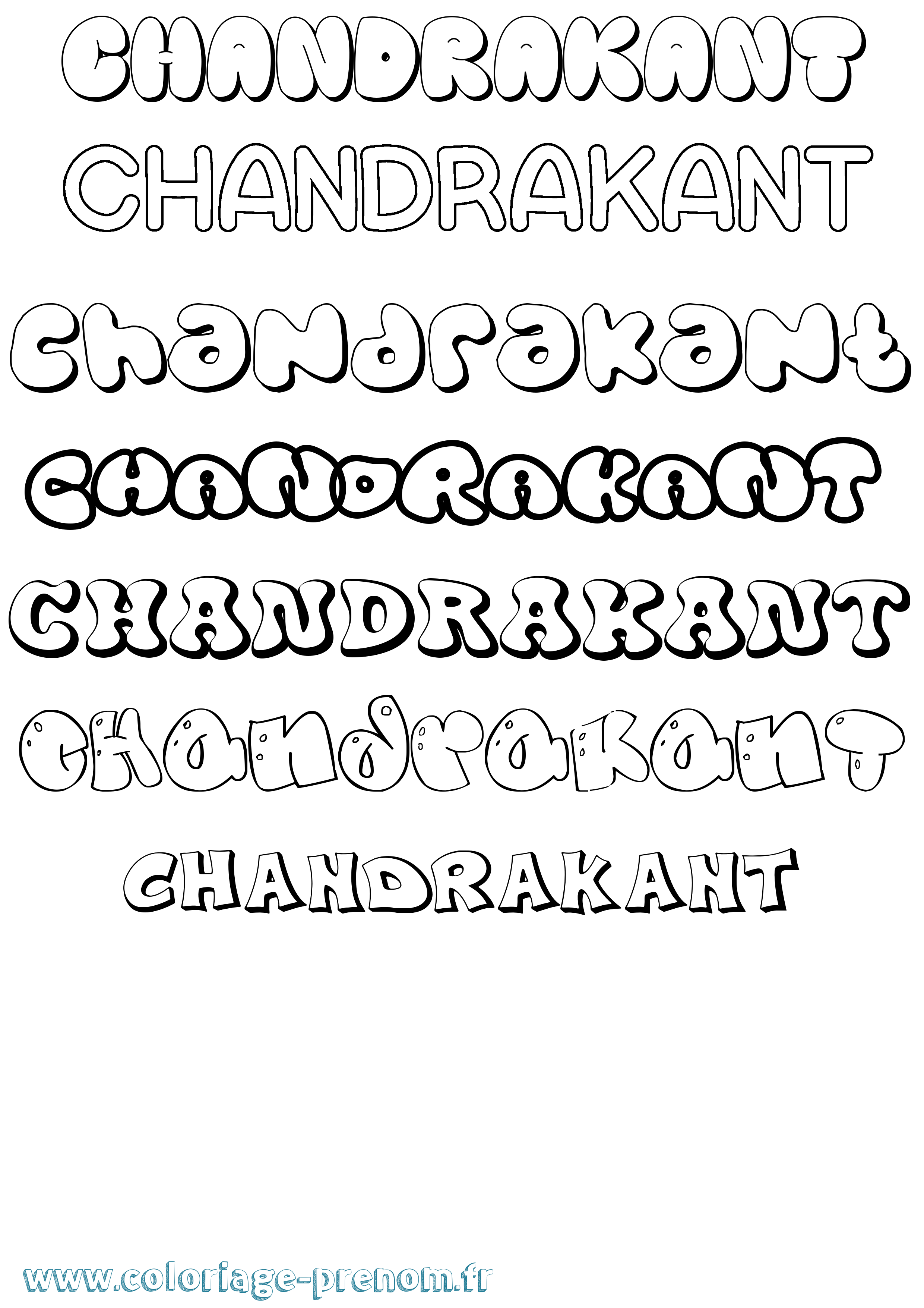 Coloriage Chandrakant Bubble Coloriage prénom Chandrakant Bubble