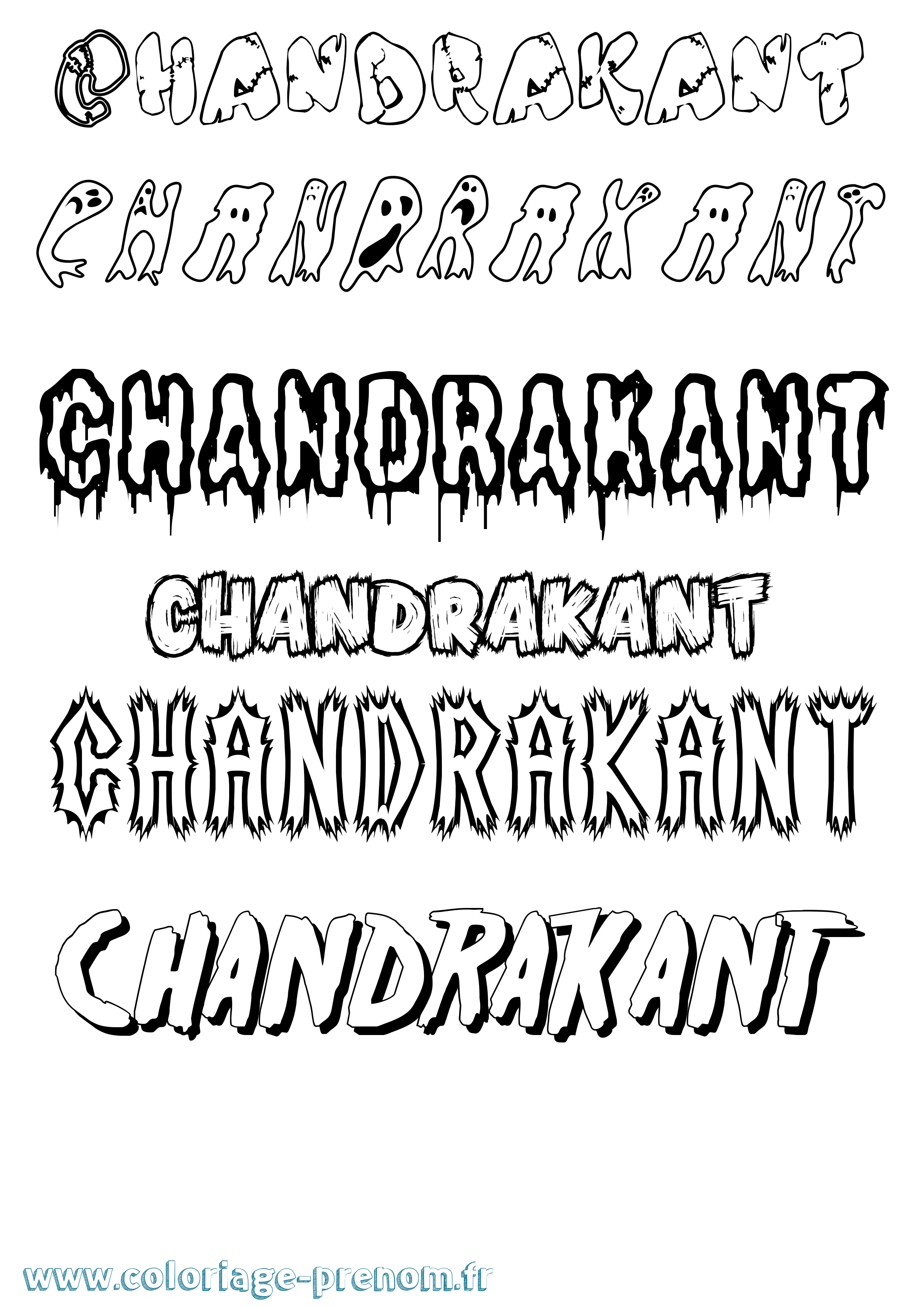 Coloriage Chandrakant Frisson Coloriage prénom Chandrakant Frisson