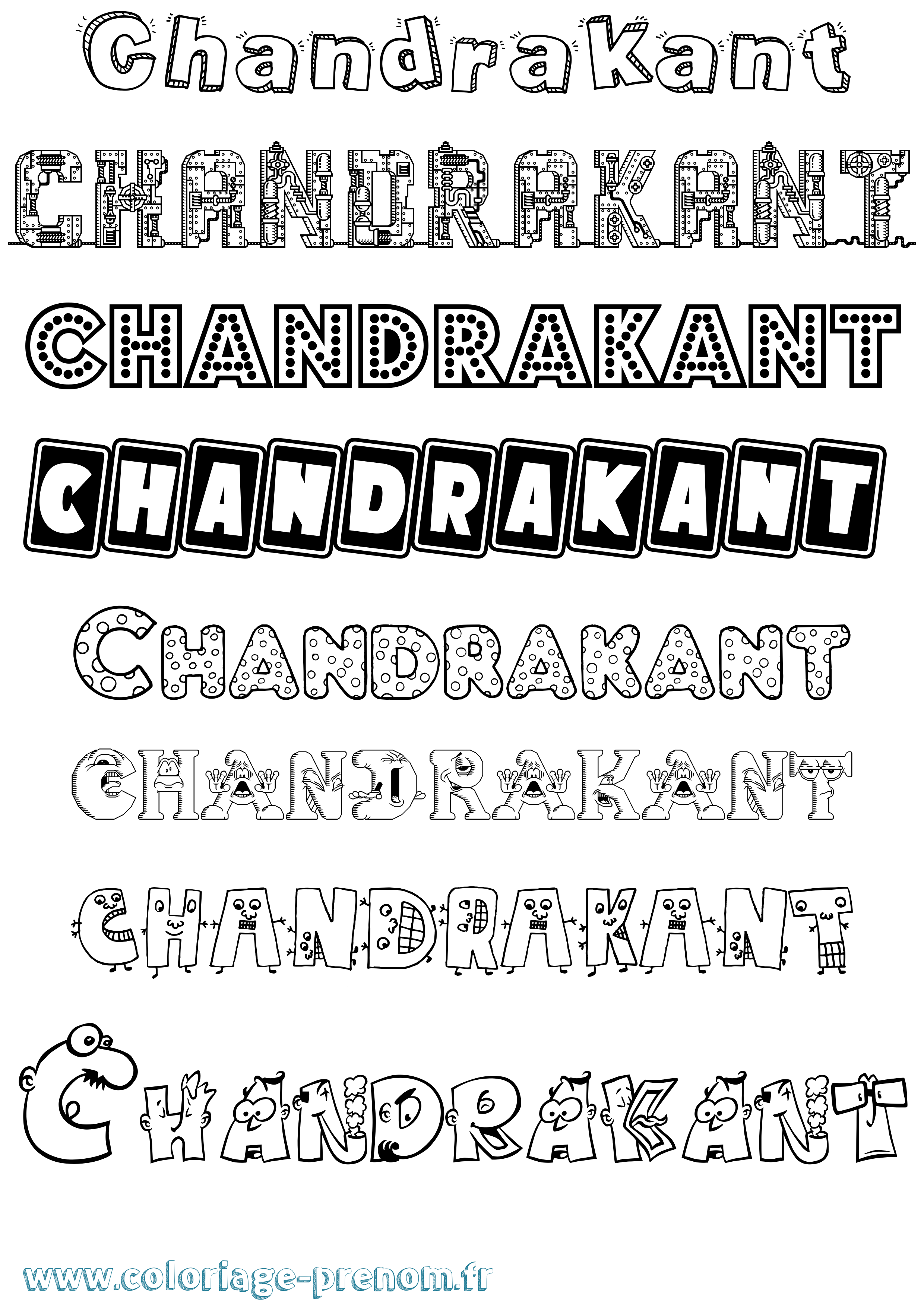 Coloriage Chandrakant Fun Coloriage prénom Chandrakant Fun
