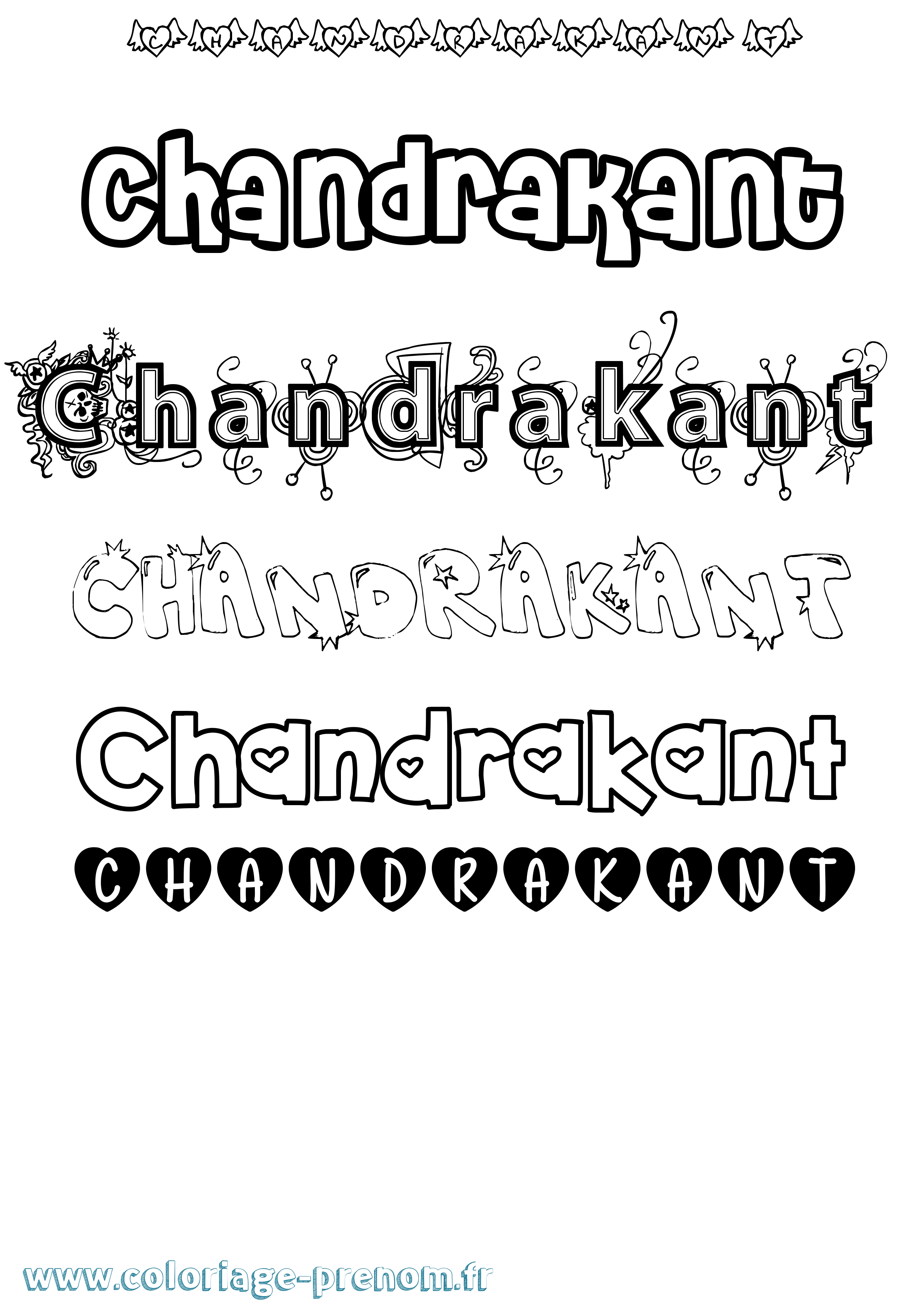 Coloriage Chandrakant Girly Coloriage prénom Chandrakant Girly