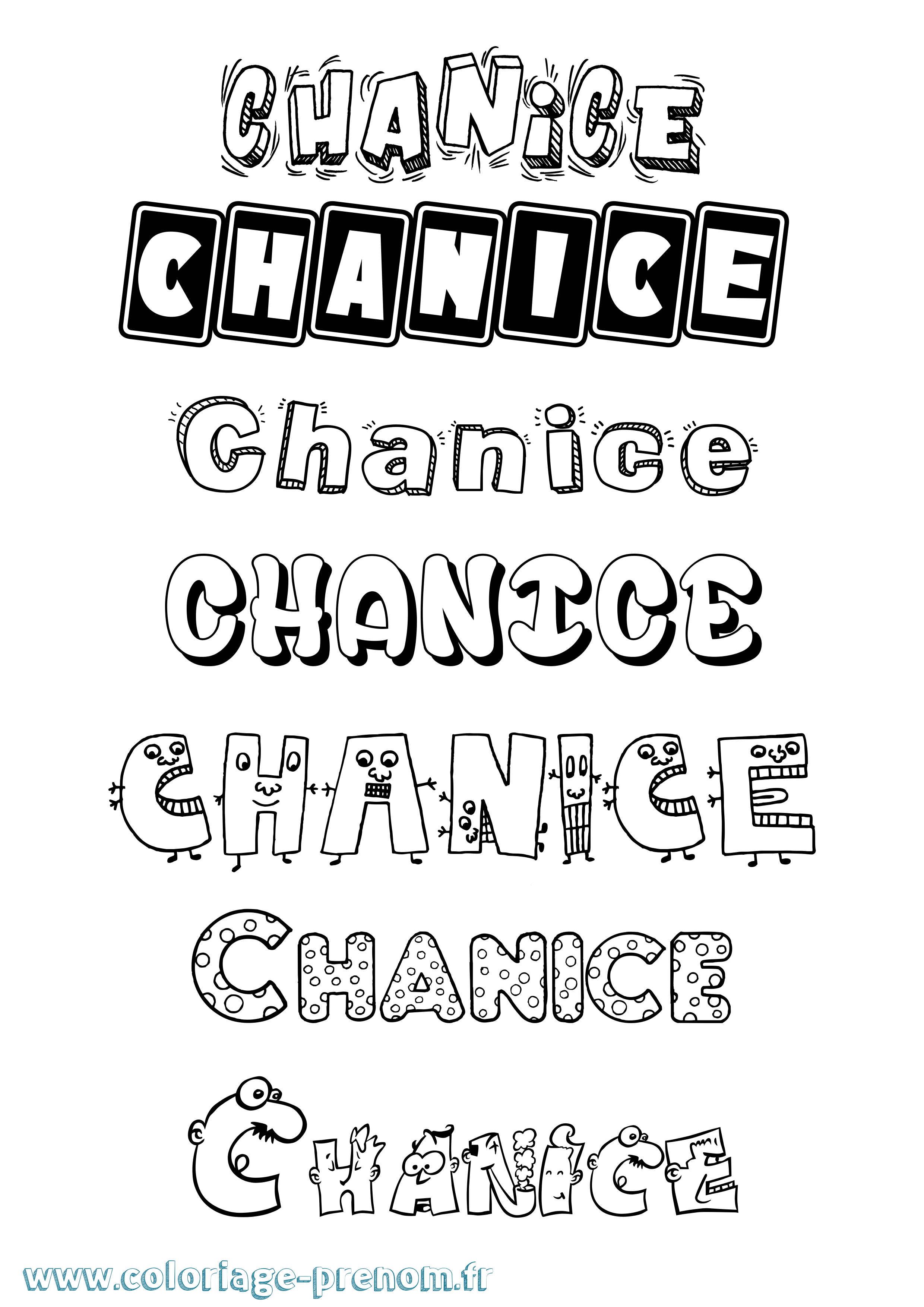 Coloriage Chanice Fun Coloriage prénom Chanice Fun