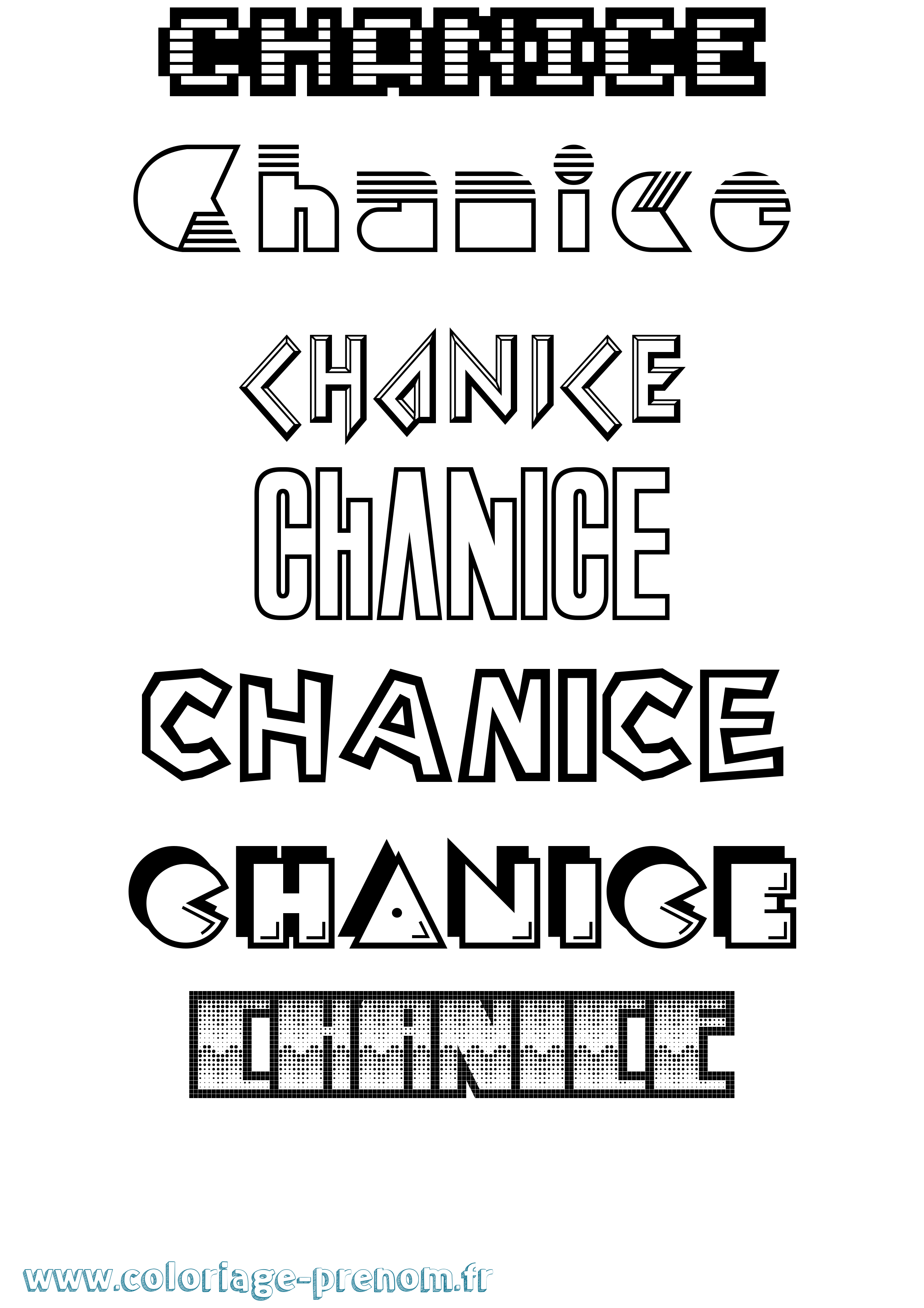 Coloriage Chanice Jeux Vidéos Coloriage prénom Chanice Jeux Vidéos