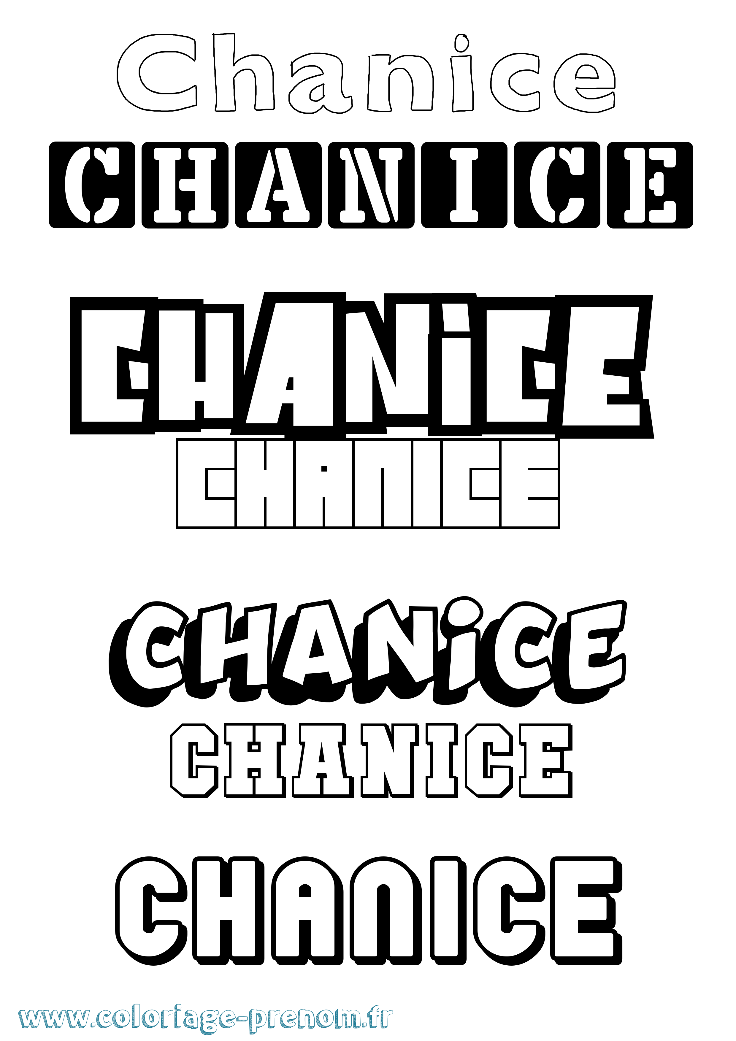 Coloriage Chanice Simple Coloriage prénom Chanice Simple
