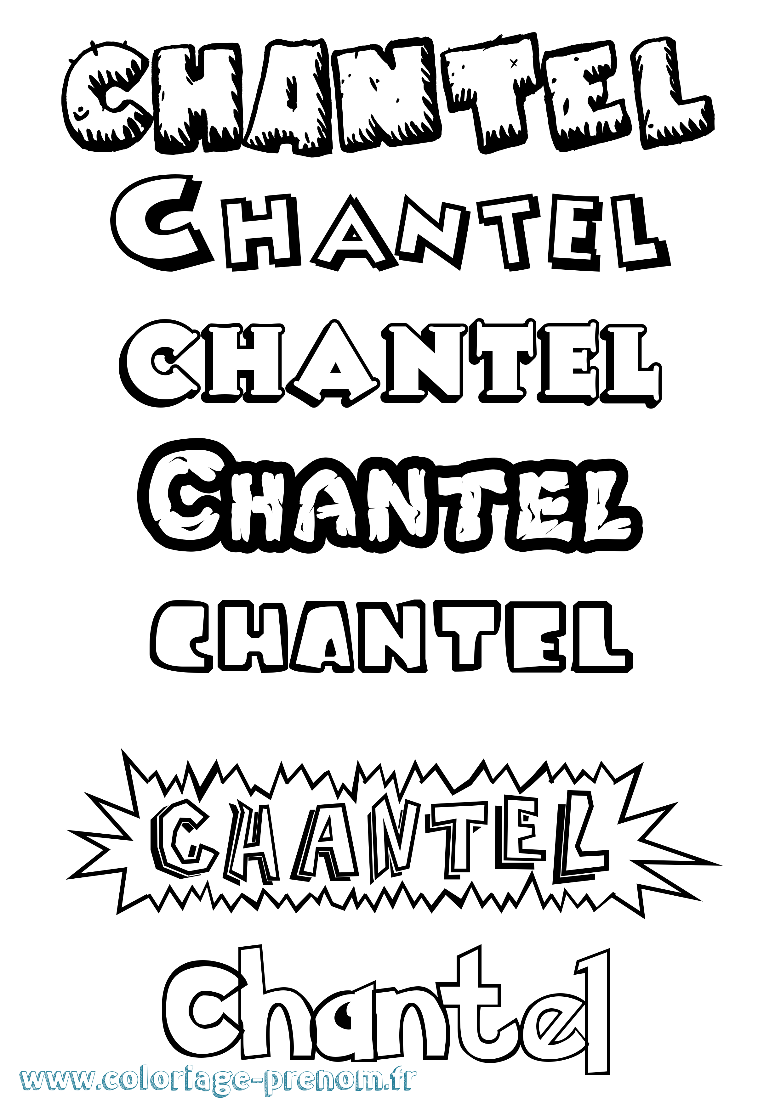 Coloriage Chantel Dessin Animé Coloriage prénom Chantel Dessin Animé