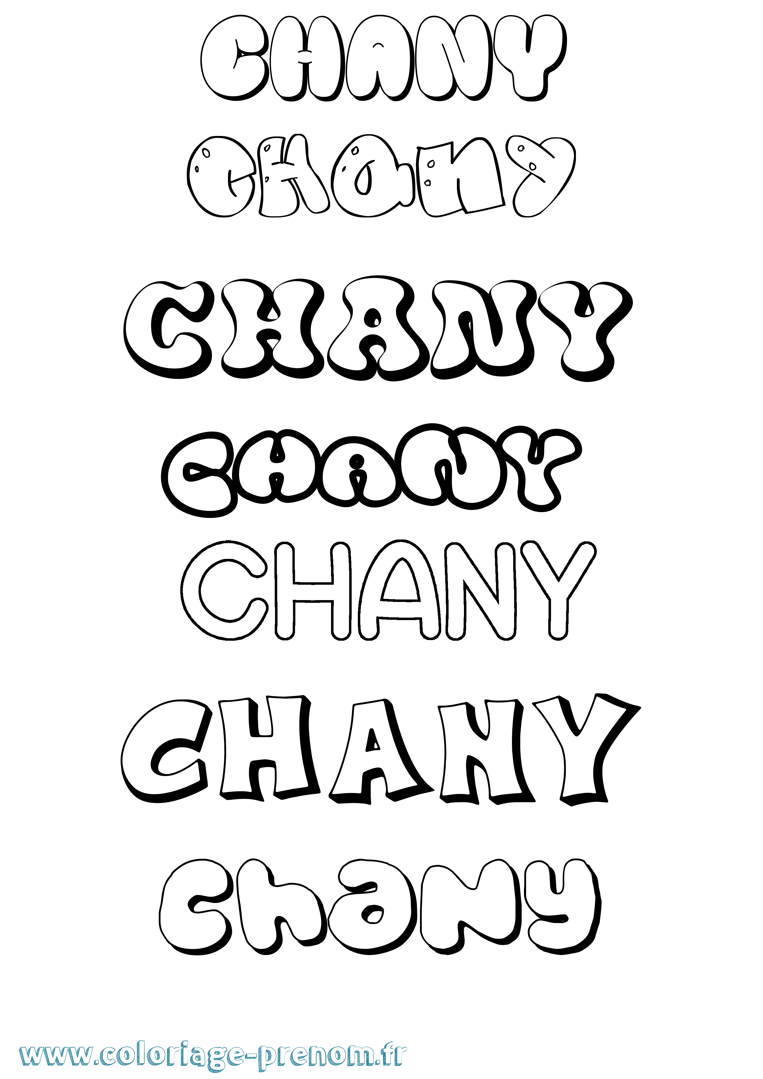 Coloriage Chany Bubble Coloriage prénom Chany Bubble