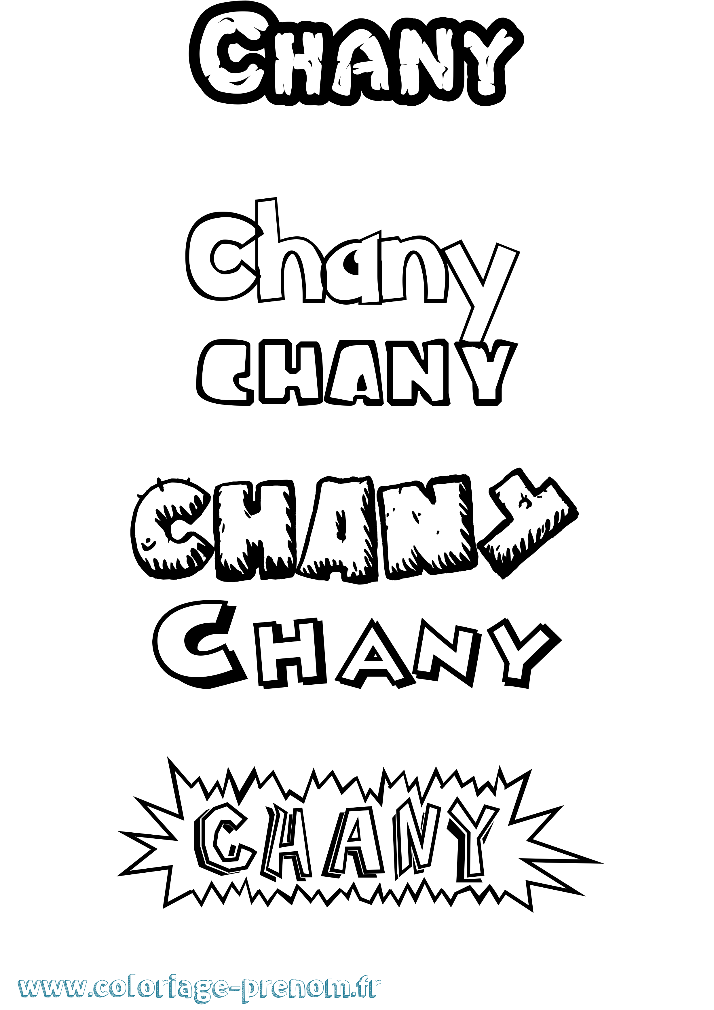 Coloriage Chany Dessin Animé Coloriage prénom Chany Dessin Animé