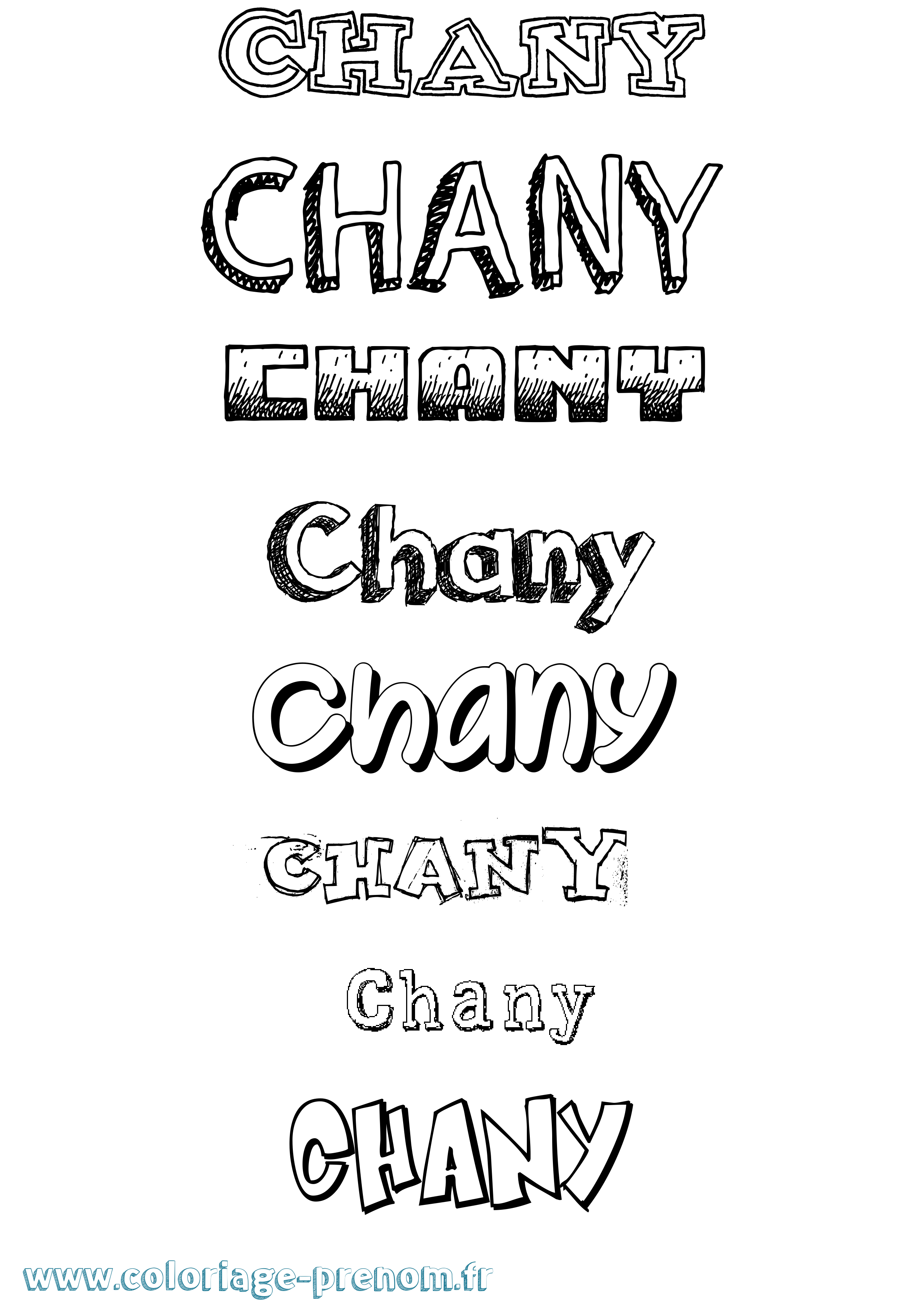 Coloriage Chany Dessiné Coloriage prénom Chany Dessiné