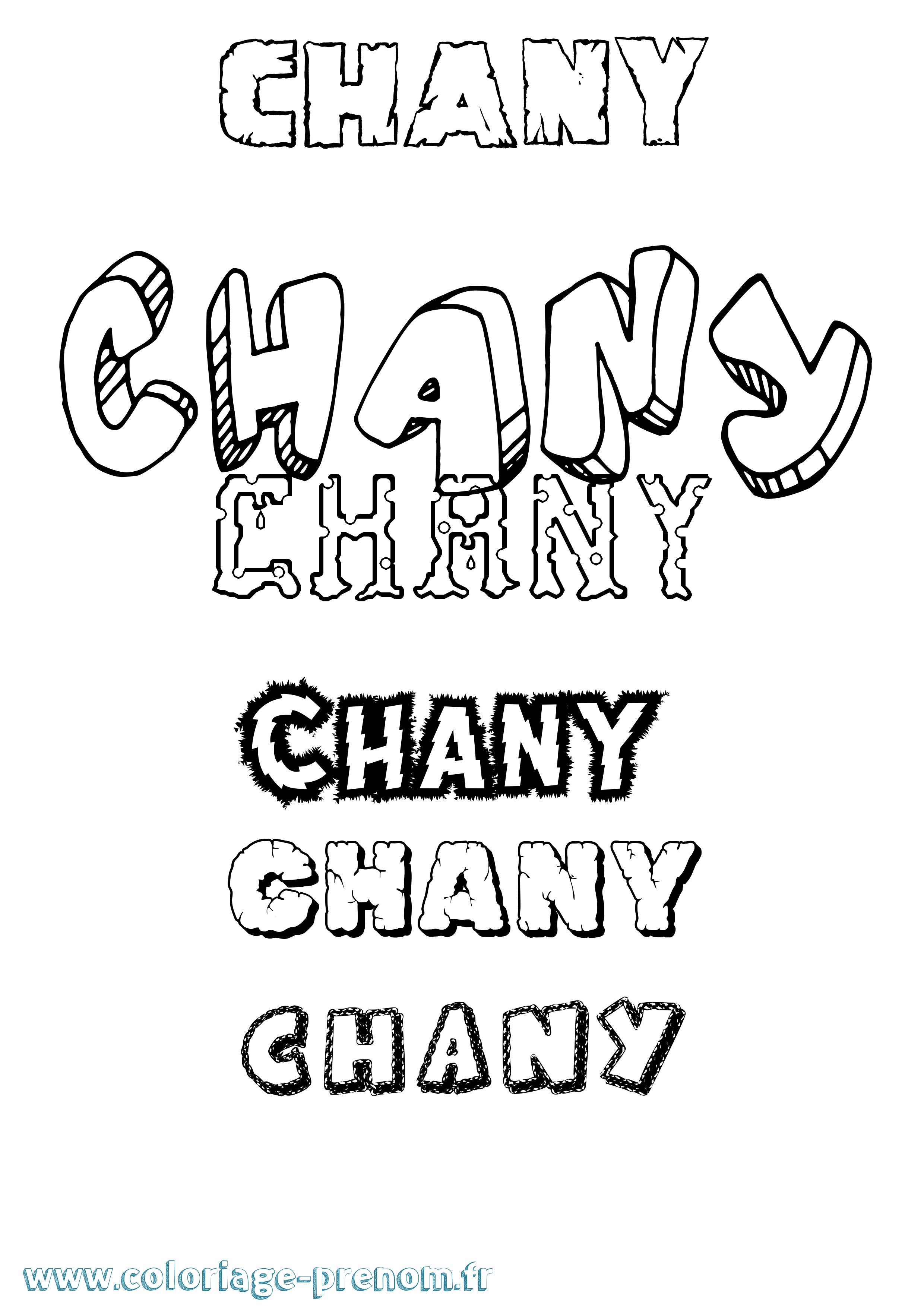 Coloriage Chany Destructuré Coloriage prénom Chany Destructuré