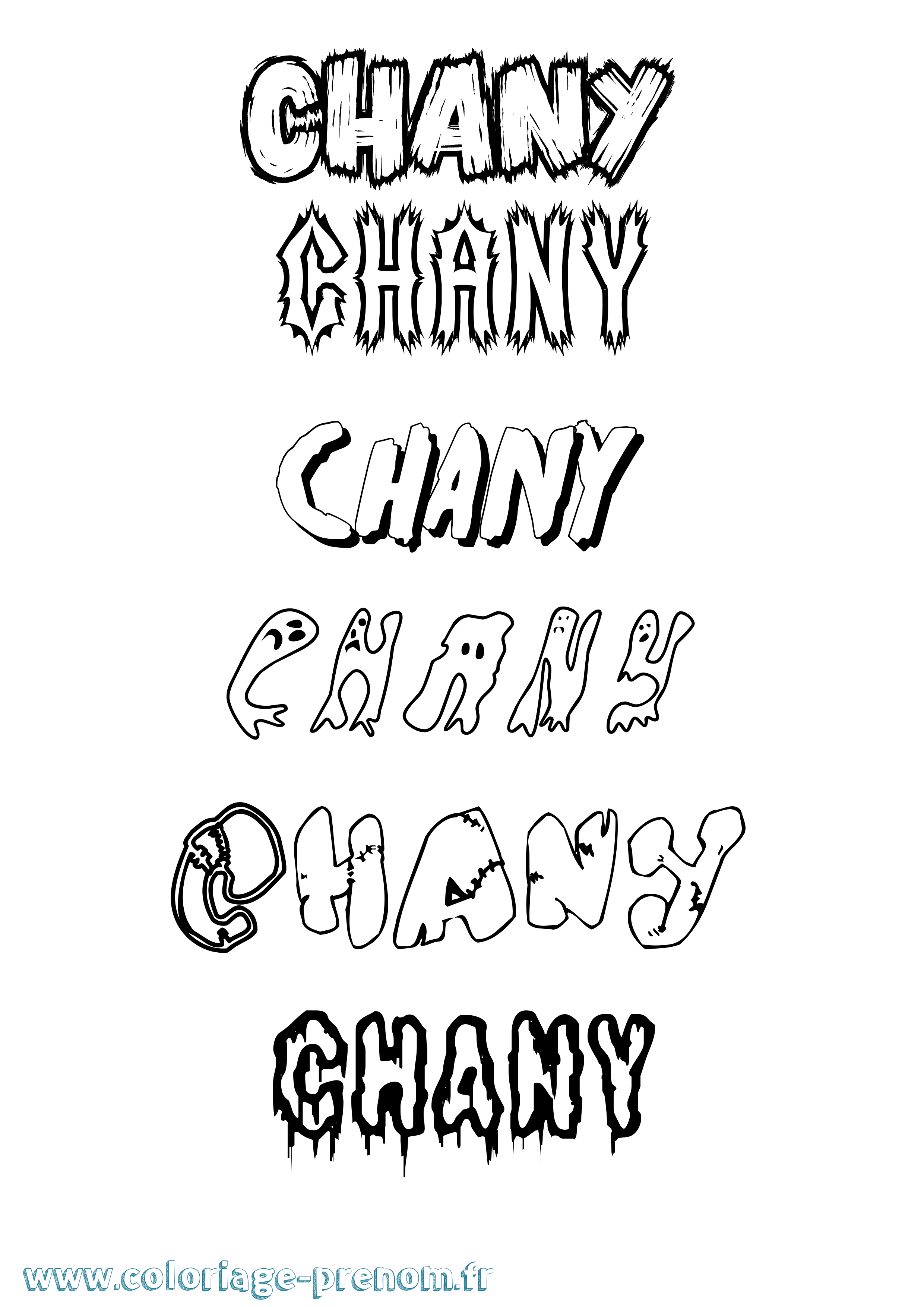 Coloriage Chany Frisson Coloriage prénom Chany Frisson