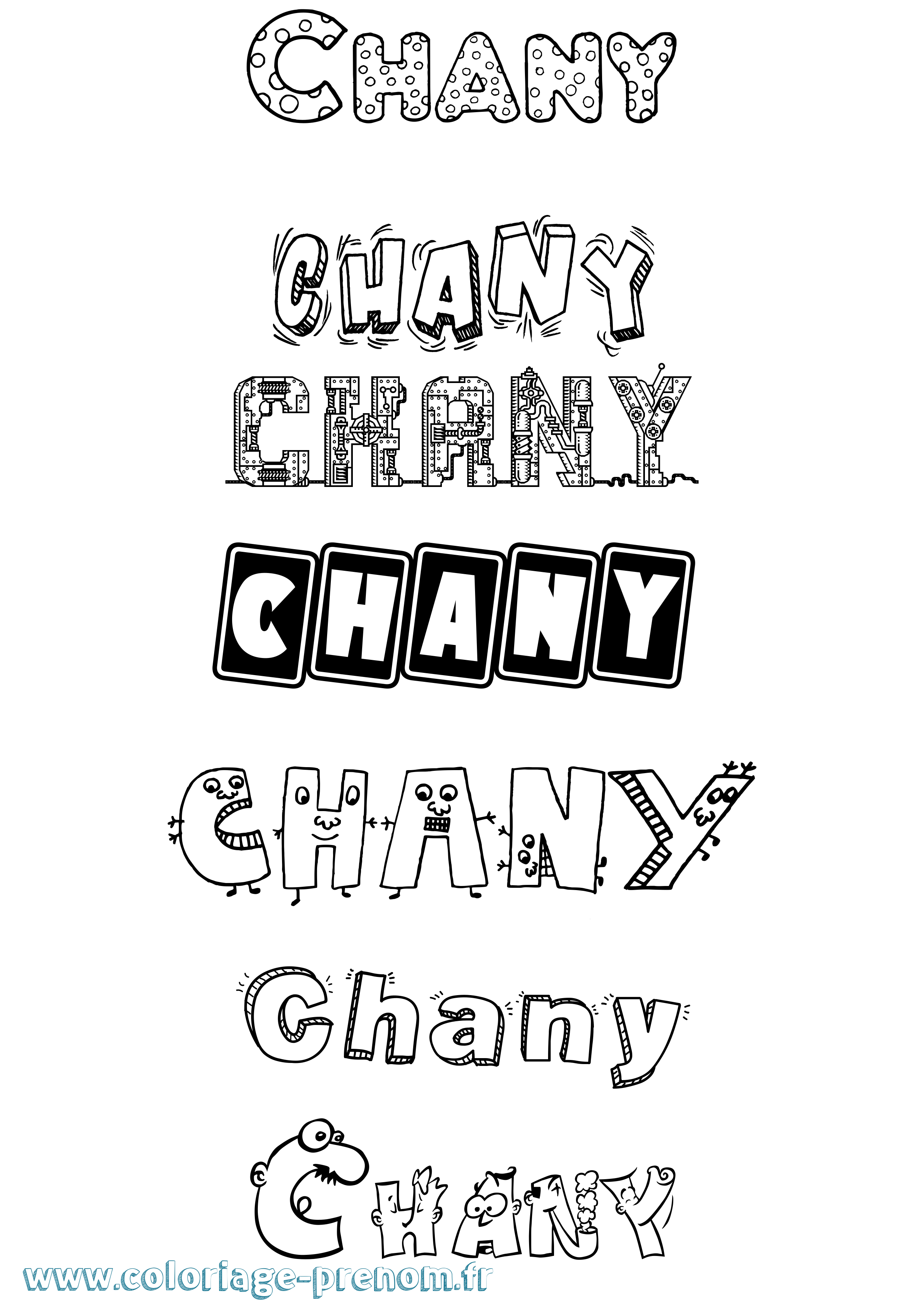 Coloriage Chany Fun Coloriage prénom Chany Fun