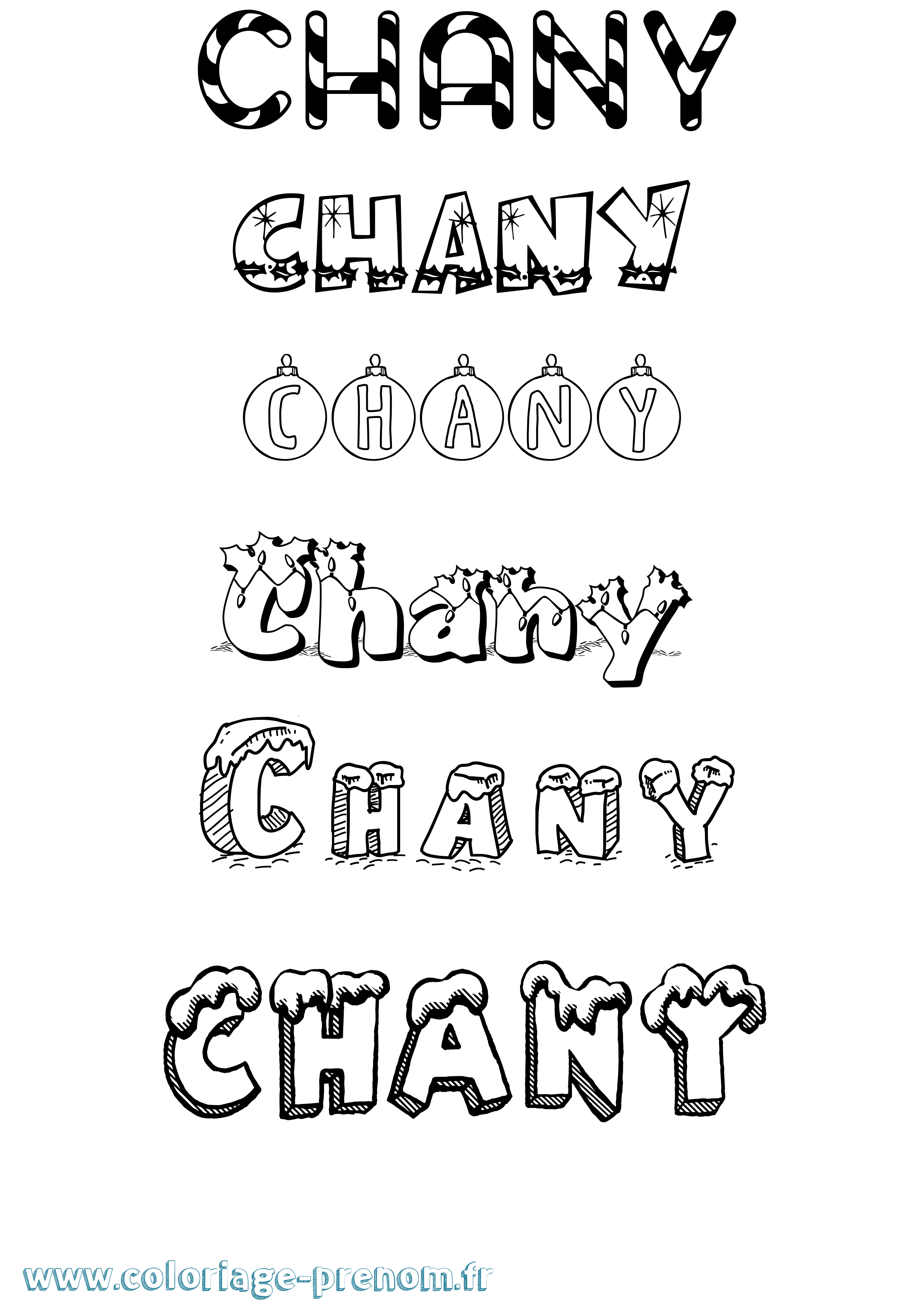 Coloriage Chany Noël Coloriage prénom Chany Noël