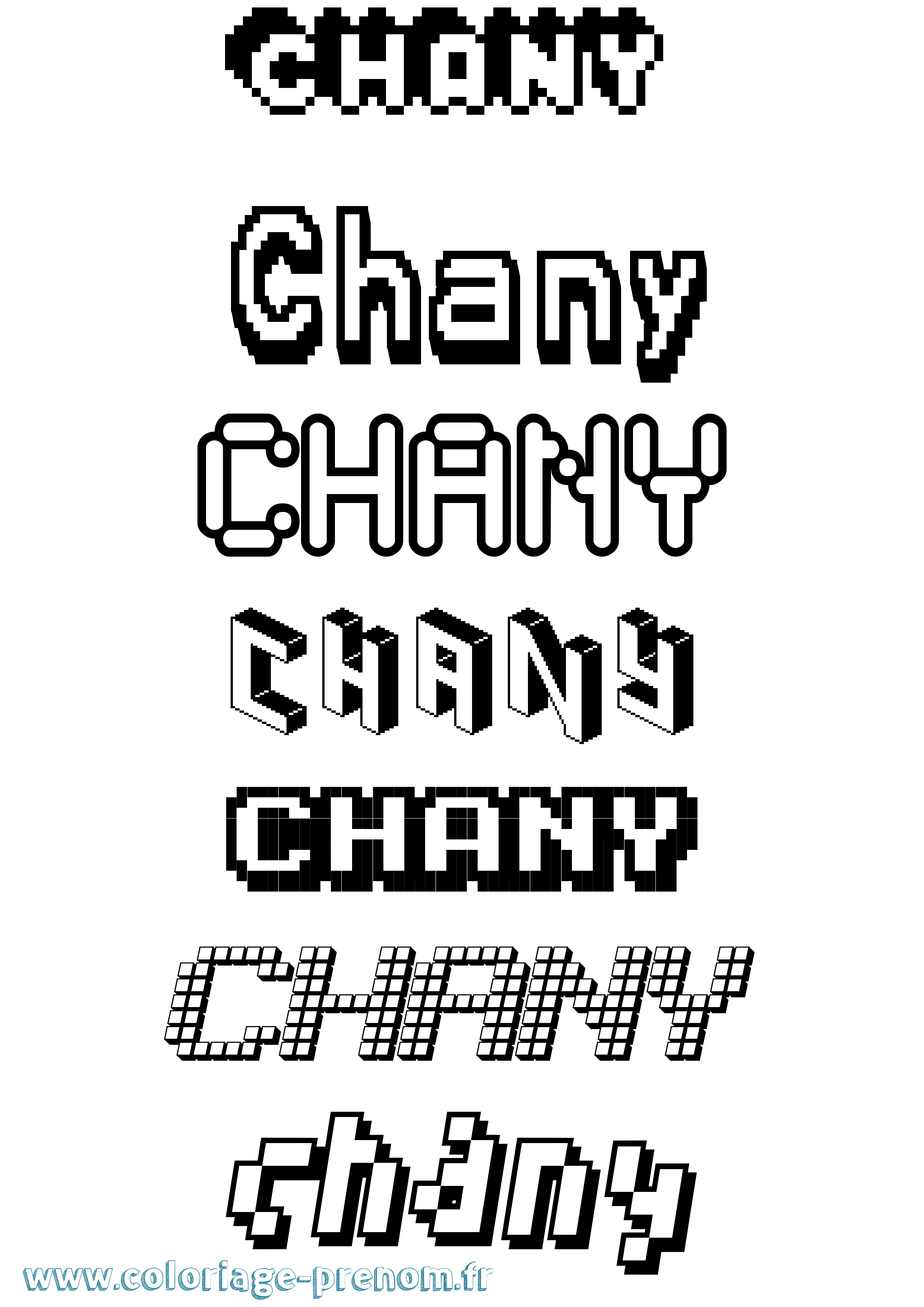Coloriage Chany Pixel Coloriage prénom Chany Pixel