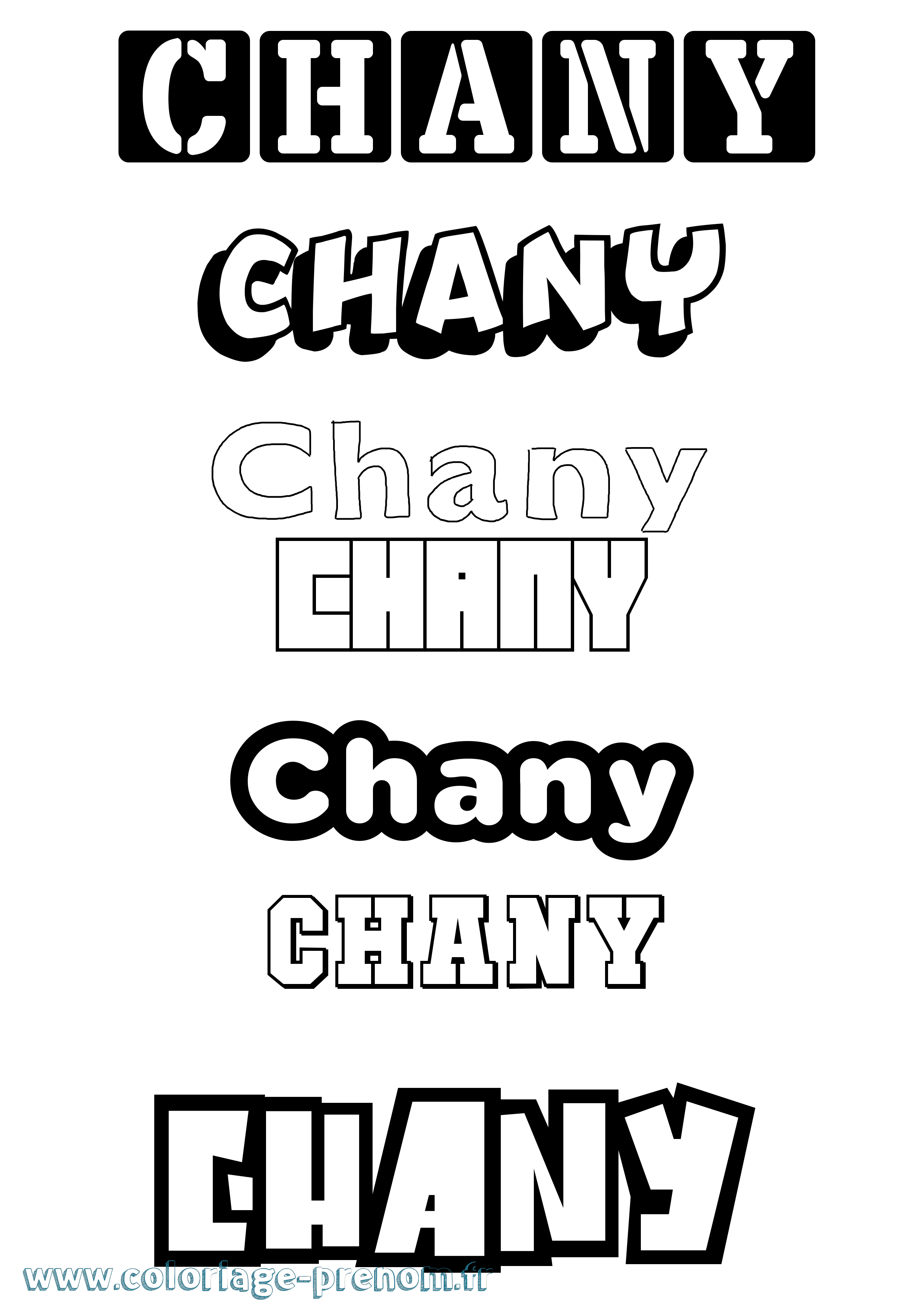 Coloriage Chany Simple Coloriage prénom Chany Simple
