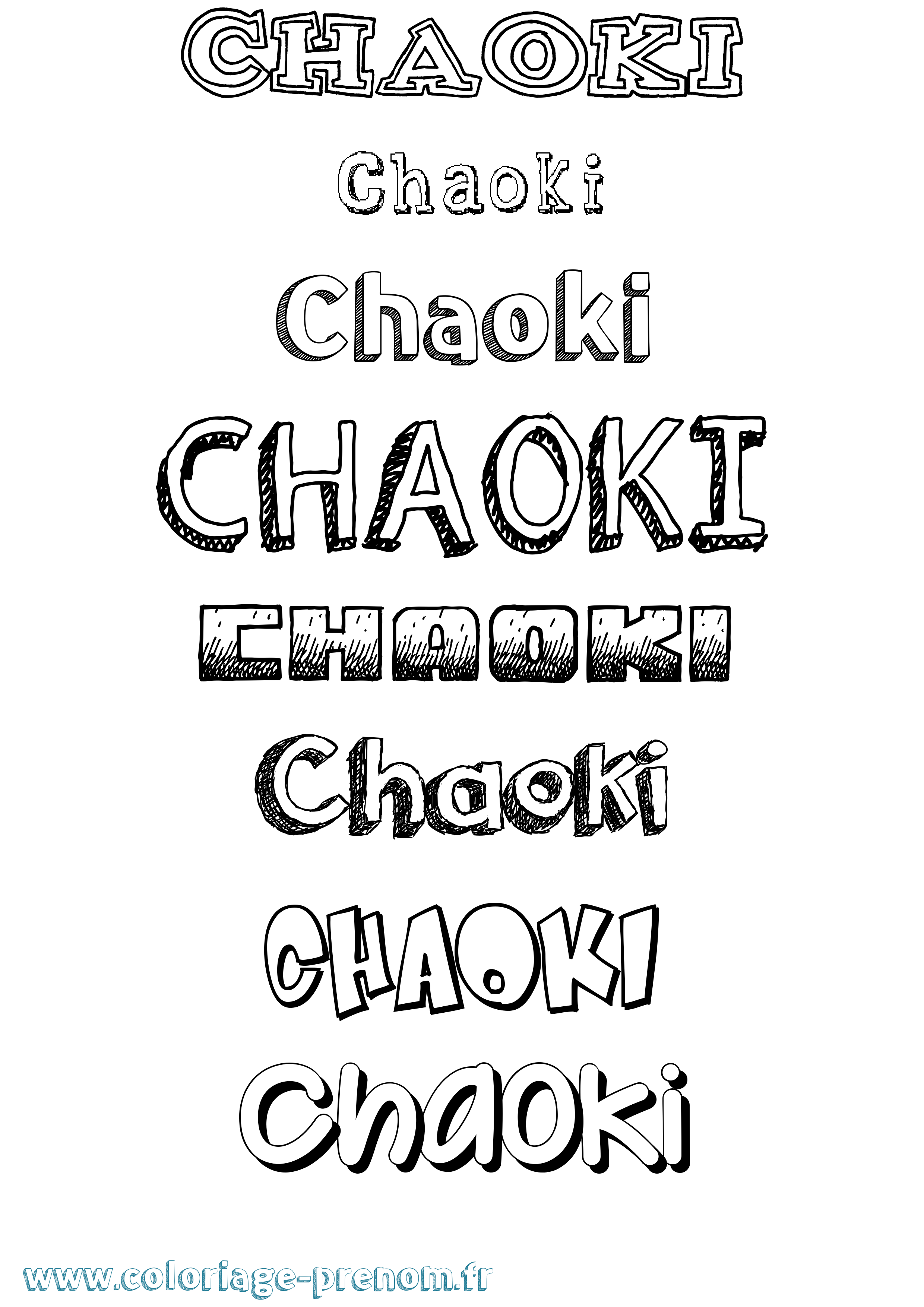 Coloriage Chaoki Dessiné Coloriage prénom Chaoki Dessiné