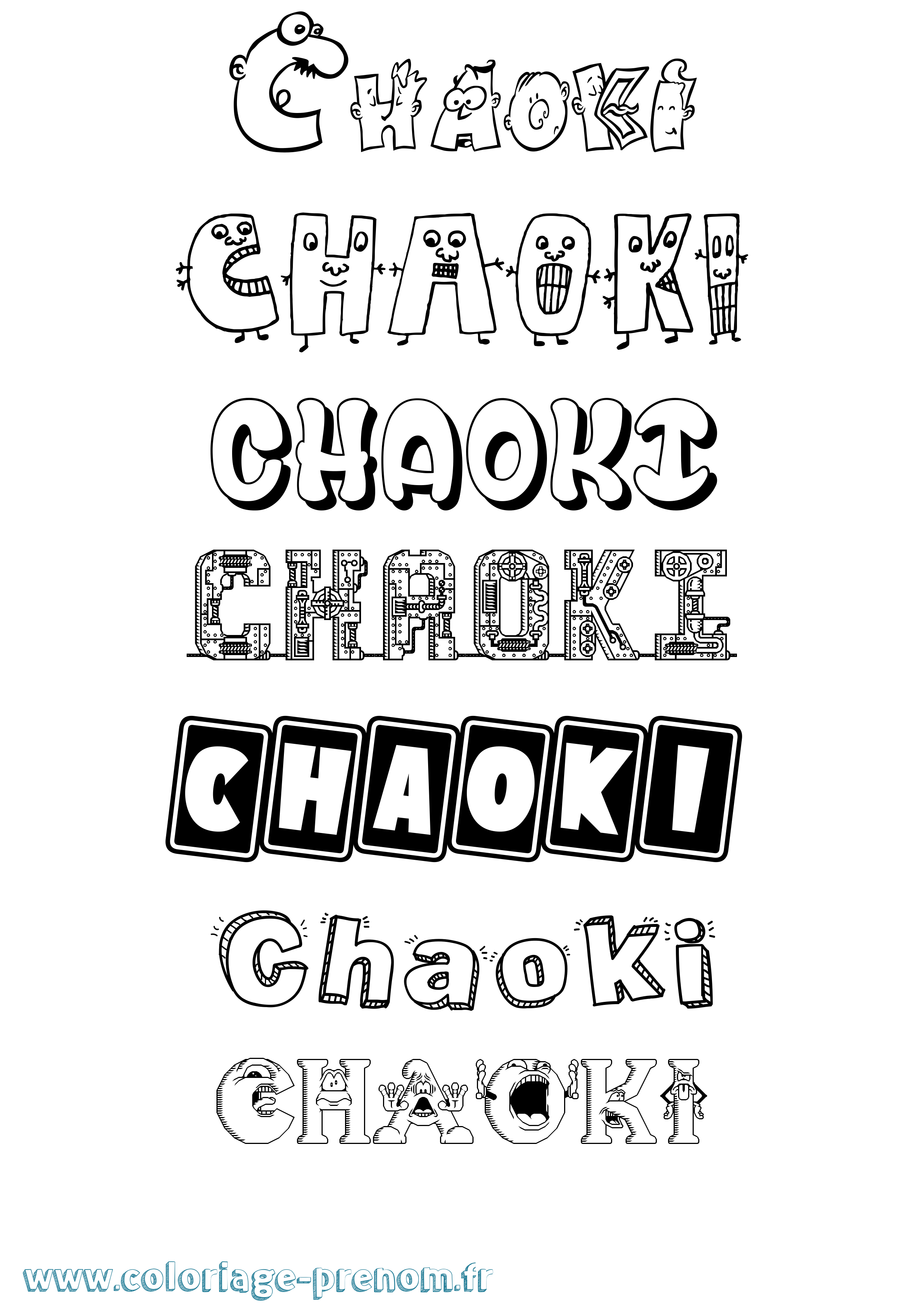 Coloriage Chaoki Fun Coloriage prénom Chaoki Fun