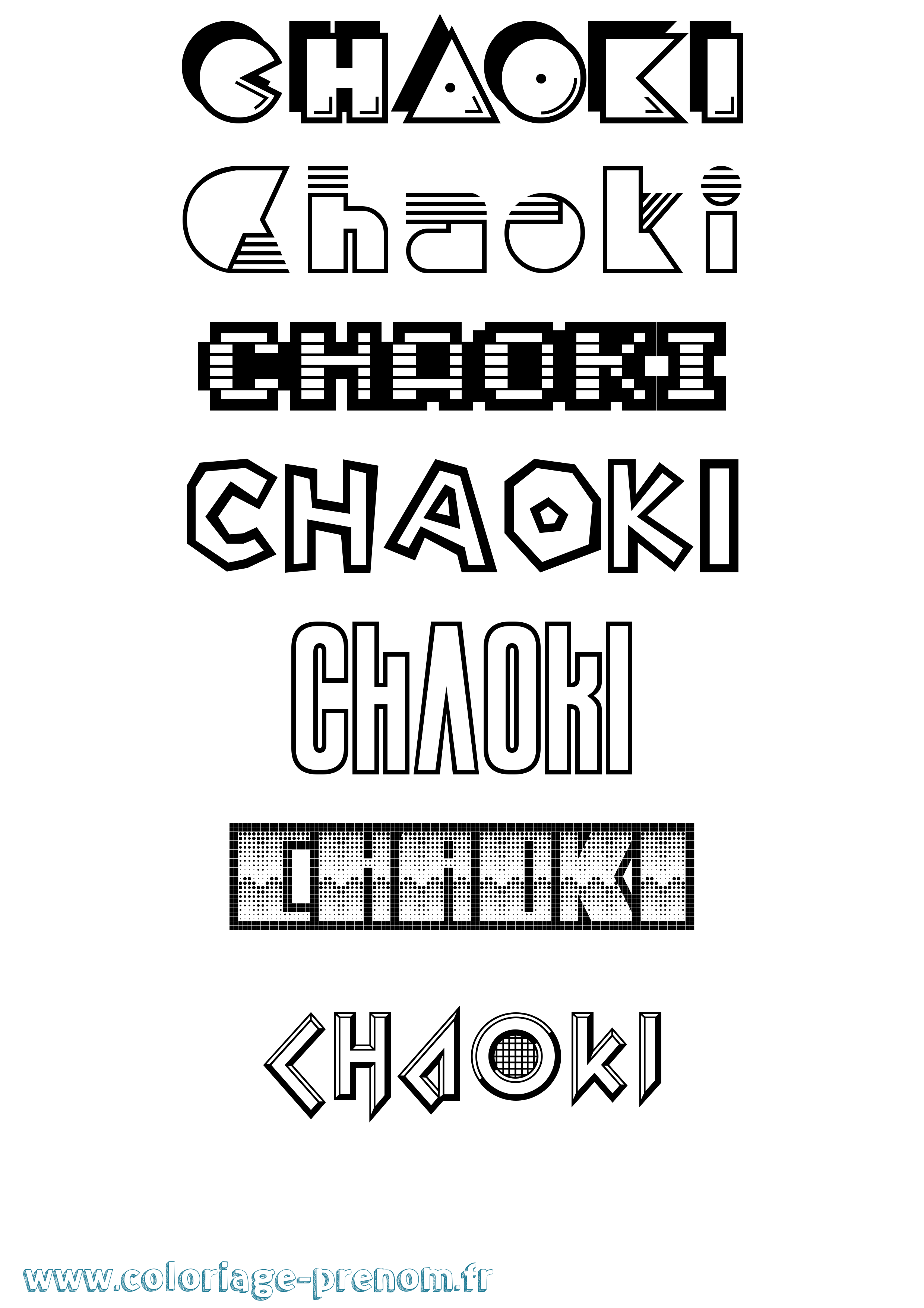 Coloriage Chaoki Jeux Vidéos Coloriage prénom Chaoki Jeux Vidéos