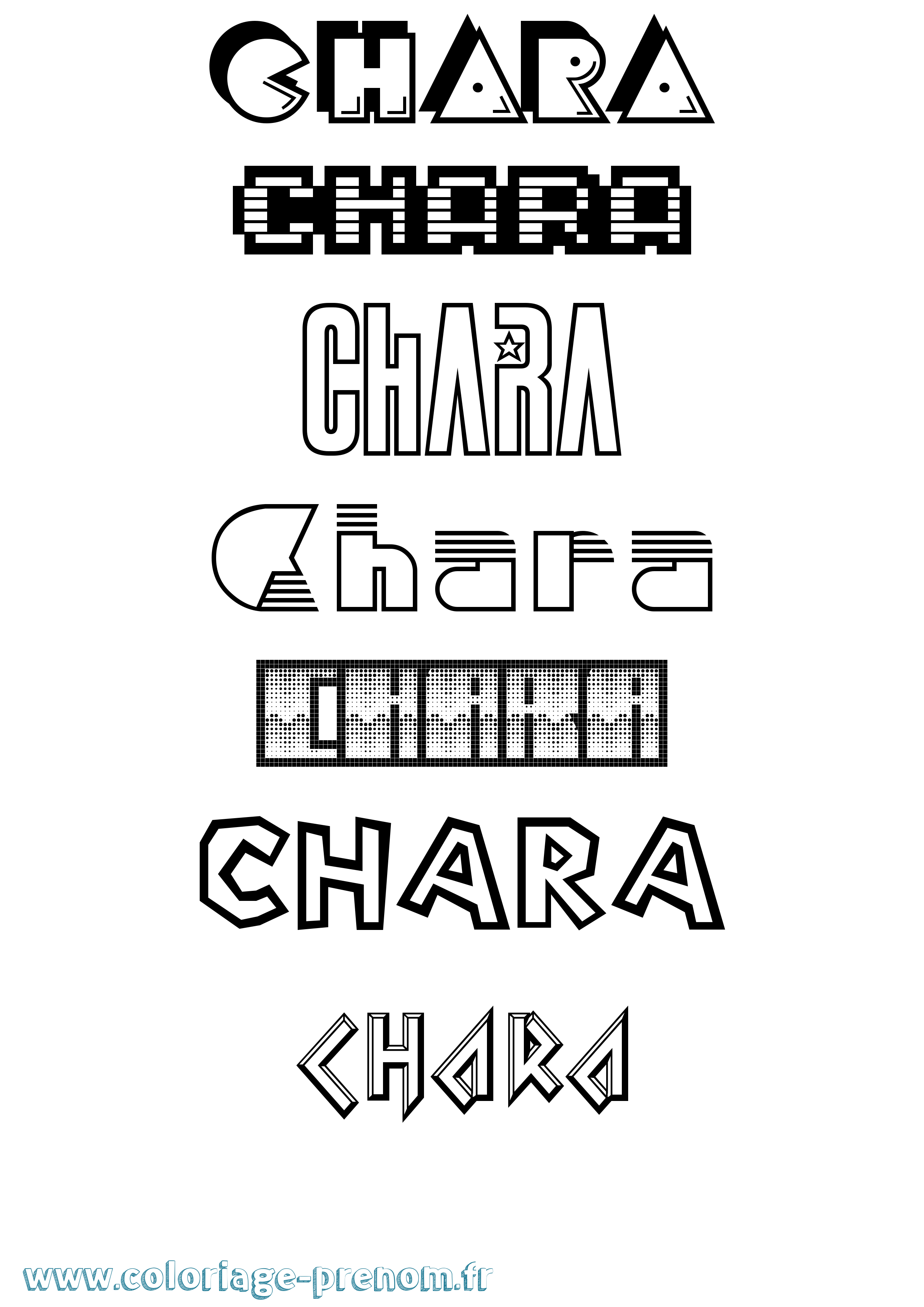 Coloriage Chara Jeux Vidéos Coloriage prénom Chara Jeux Vidéos