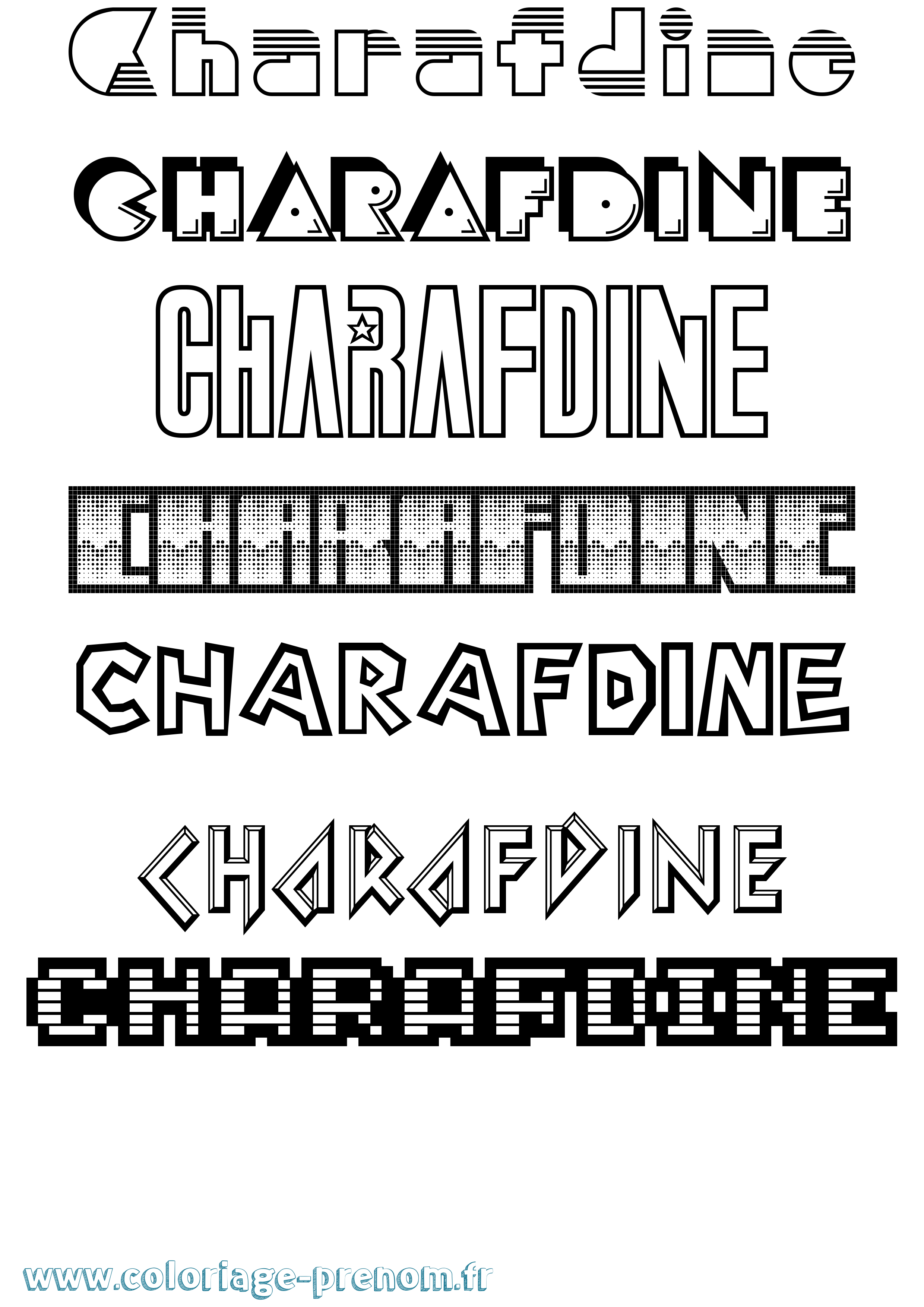 Coloriage Charafdine Jeux Vidéos Coloriage prénom Charafdine Jeux Vidéos
