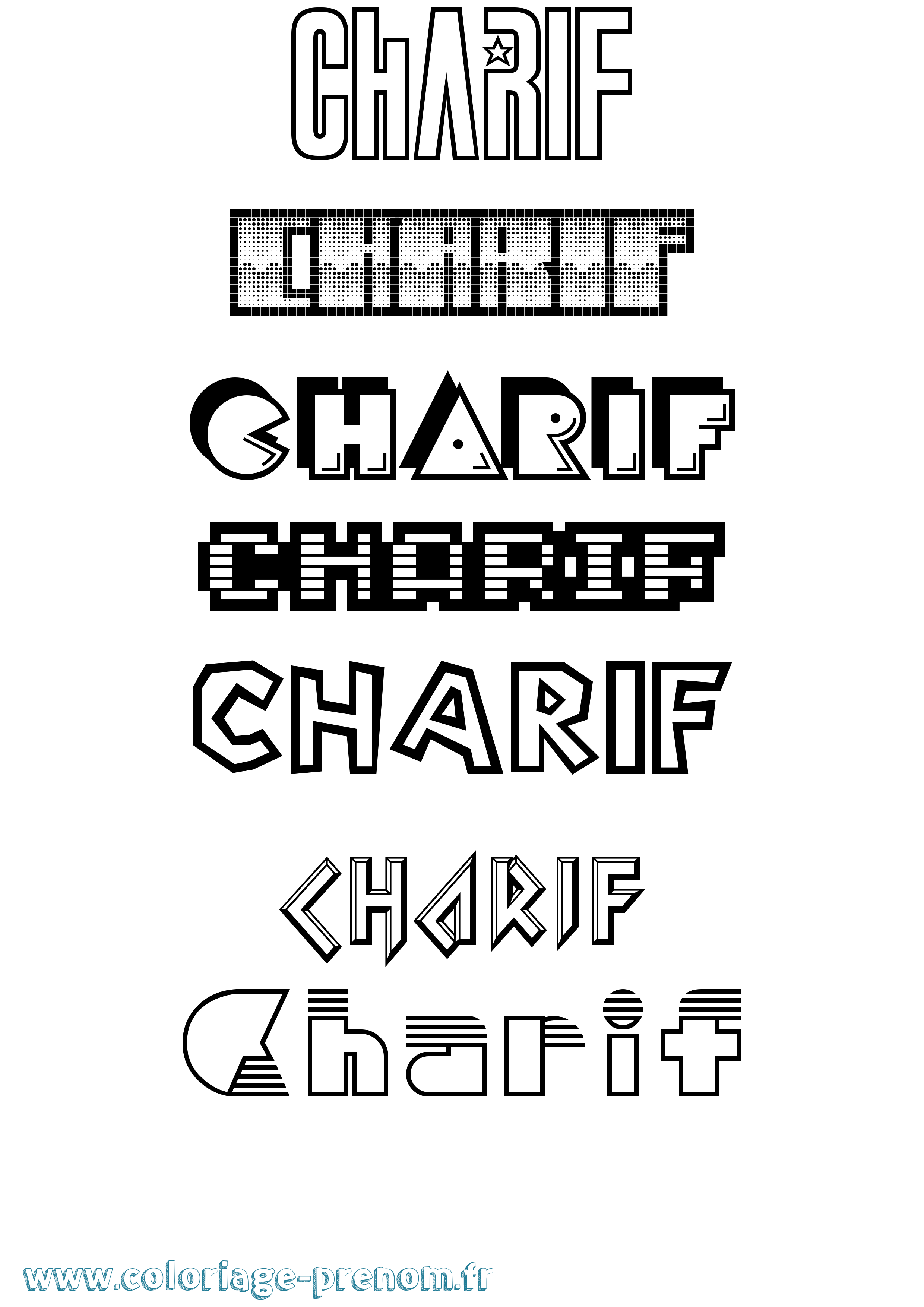Coloriage Charif Jeux Vidéos Coloriage prénom Charif Jeux Vidéos