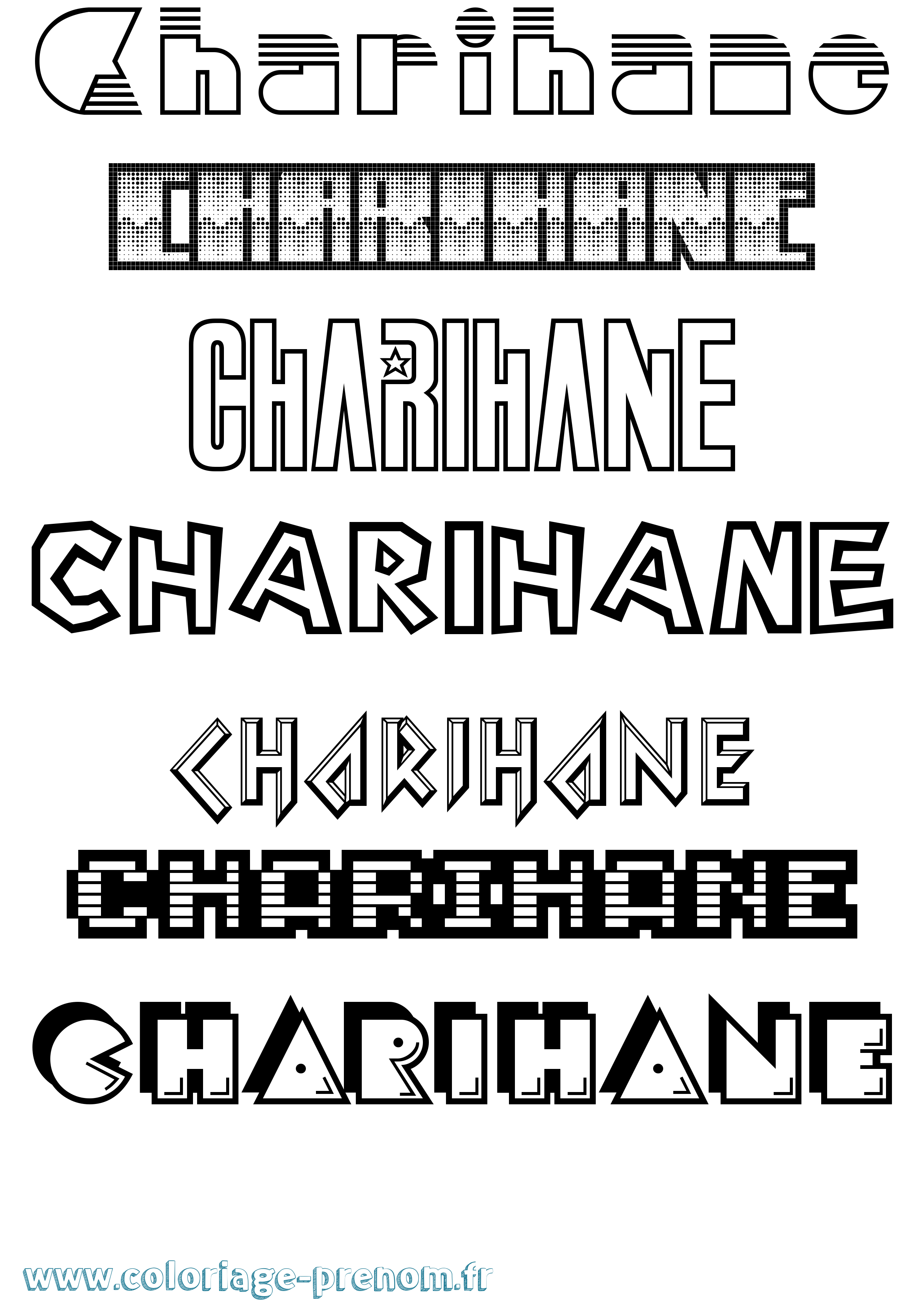 Coloriage Charihane Jeux Vidéos Coloriage prénom Charihane Jeux Vidéos