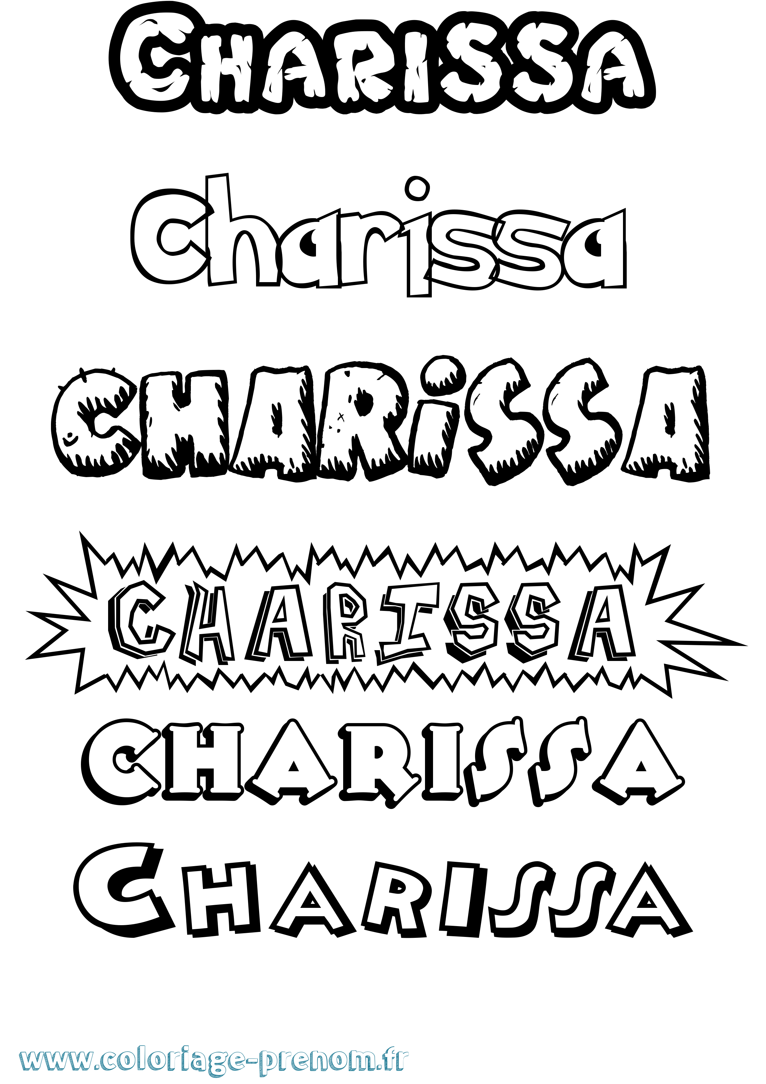 Coloriage Charissa Dessin Animé Coloriage prénom Charissa Dessin Animé