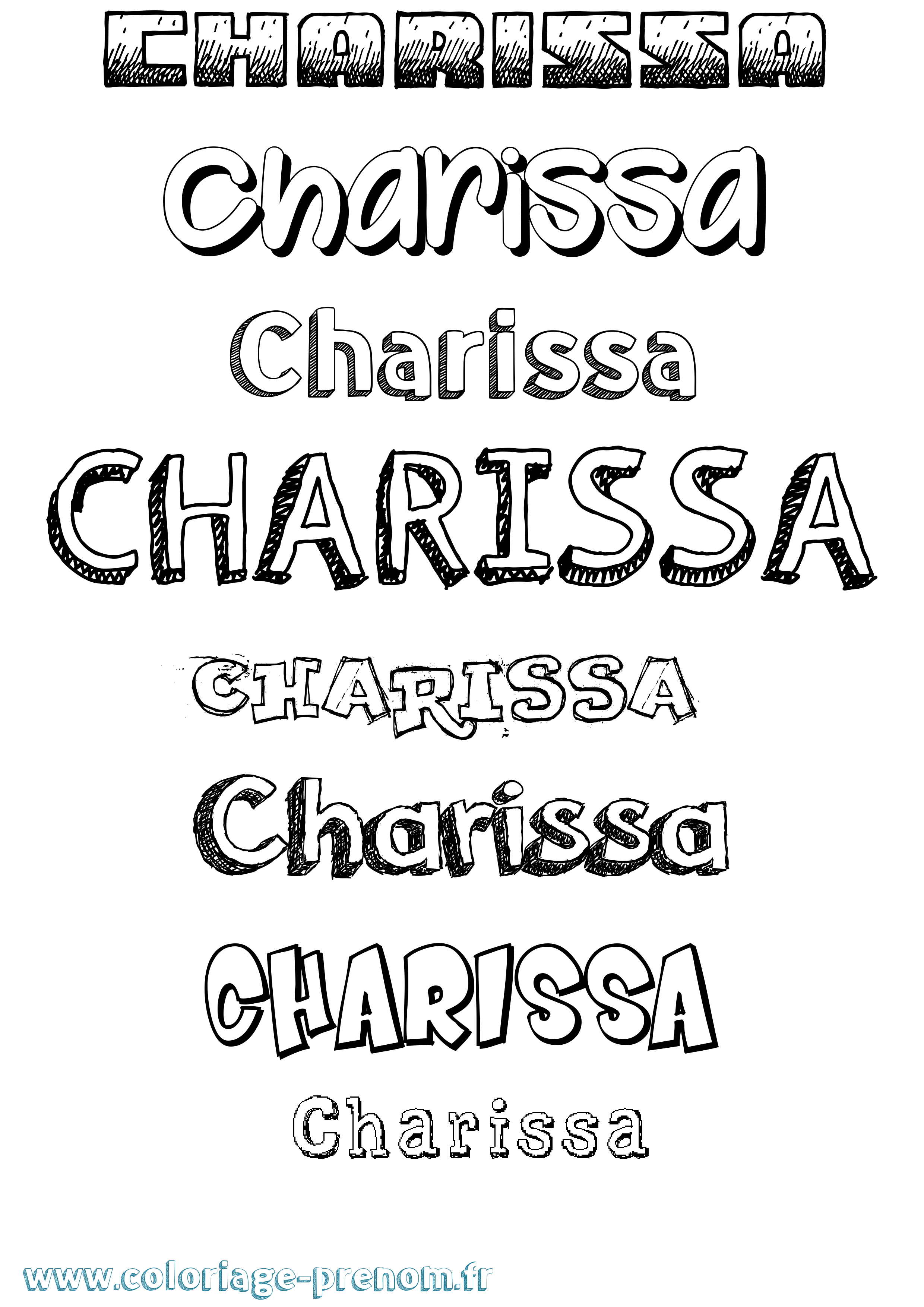 Coloriage Charissa Dessiné Coloriage prénom Charissa Dessiné