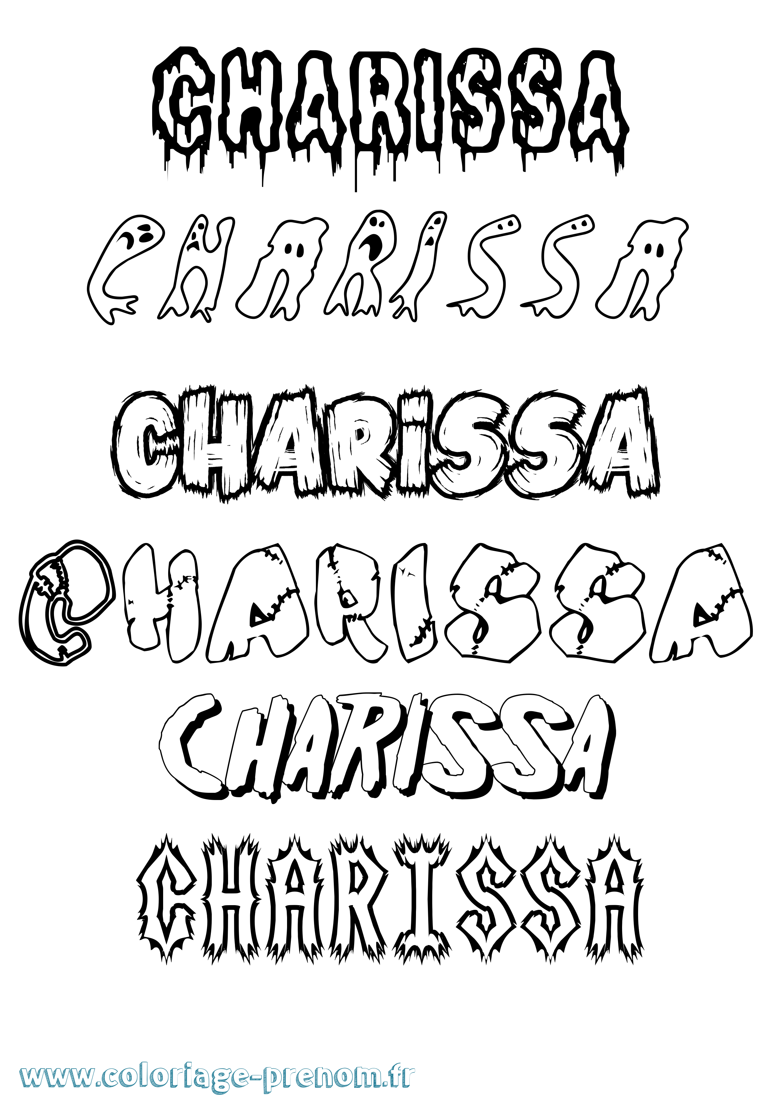 Coloriage Charissa Frisson Coloriage prénom Charissa Frisson