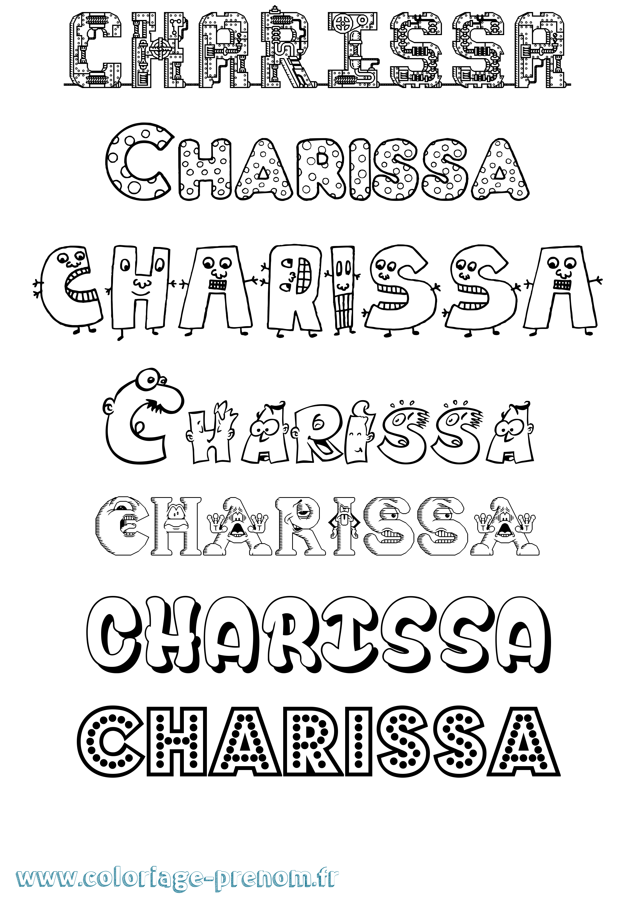 Coloriage Charissa Fun Coloriage prénom Charissa Fun