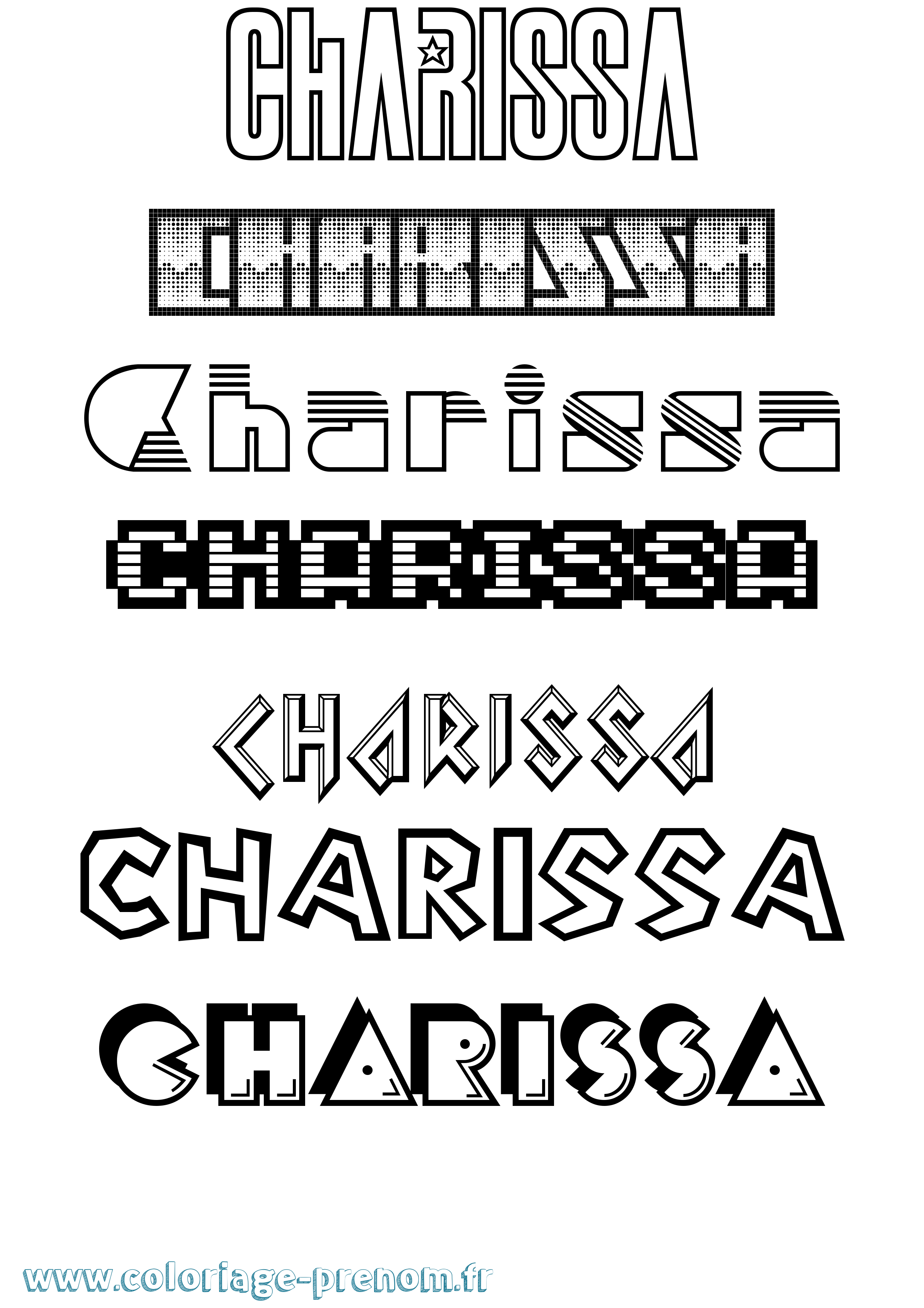 Coloriage Charissa Jeux Vidéos Coloriage prénom Charissa Jeux Vidéos
