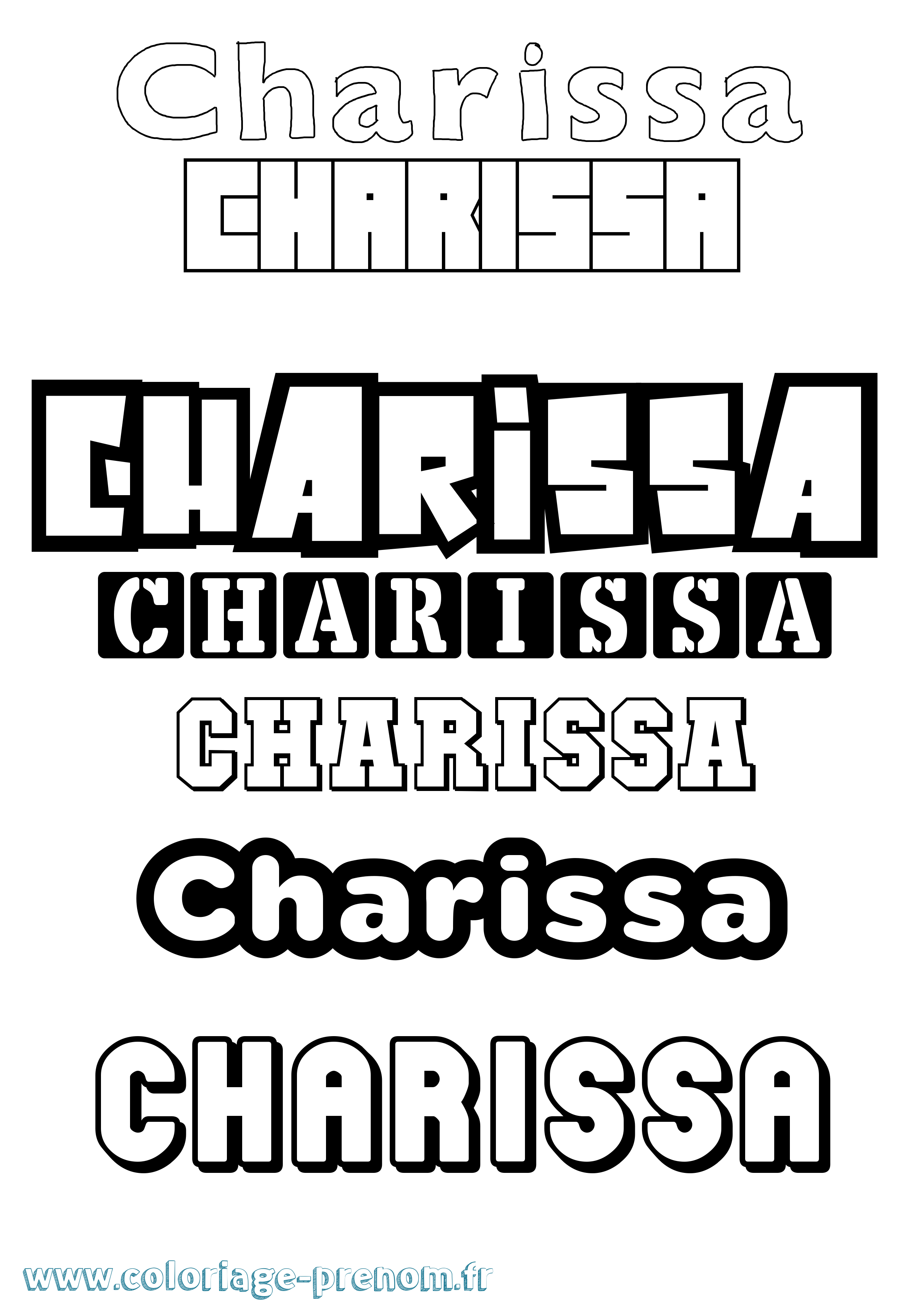 Coloriage Charissa Simple Coloriage prénom Charissa Simple