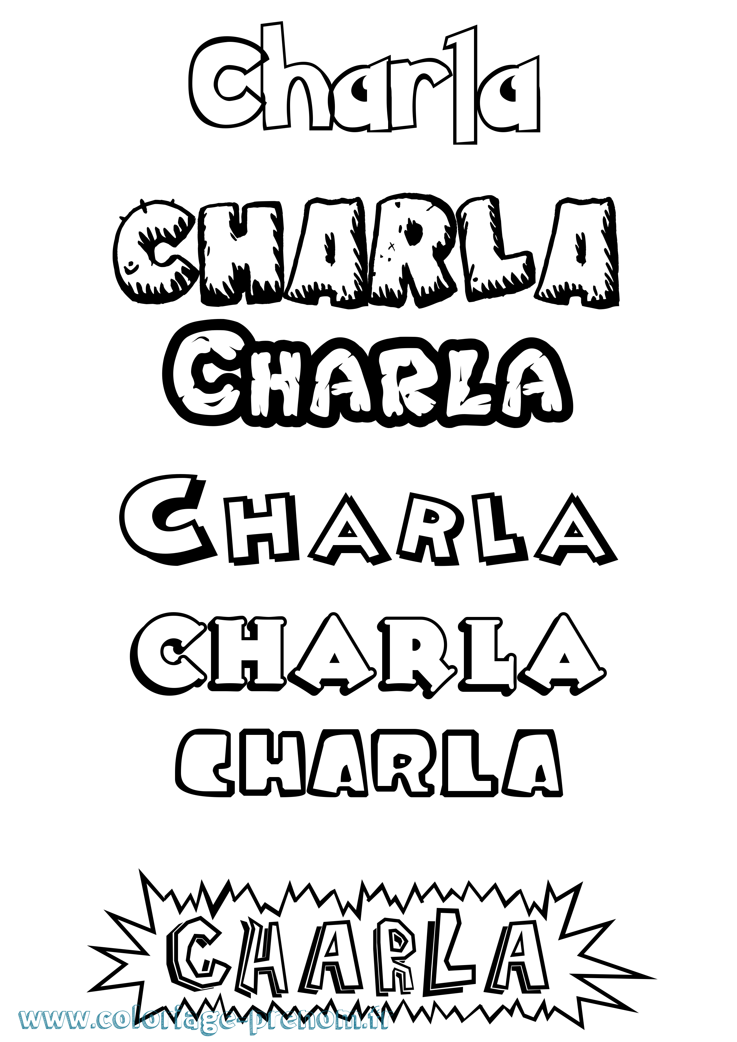 Coloriage Charla Dessin Animé Coloriage prénom Charla Dessin Animé