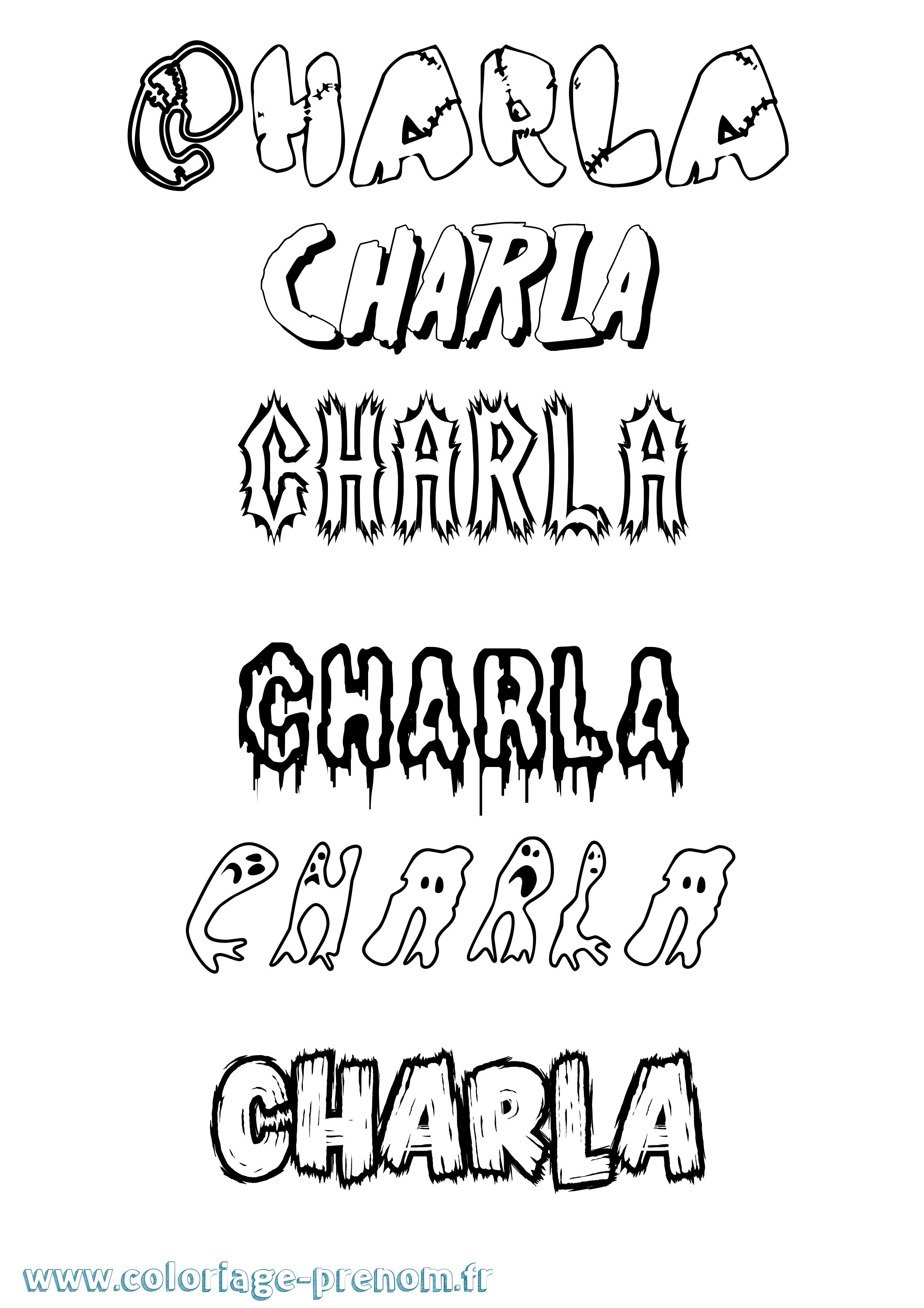 Coloriage Charla Frisson Coloriage prénom Charla Frisson