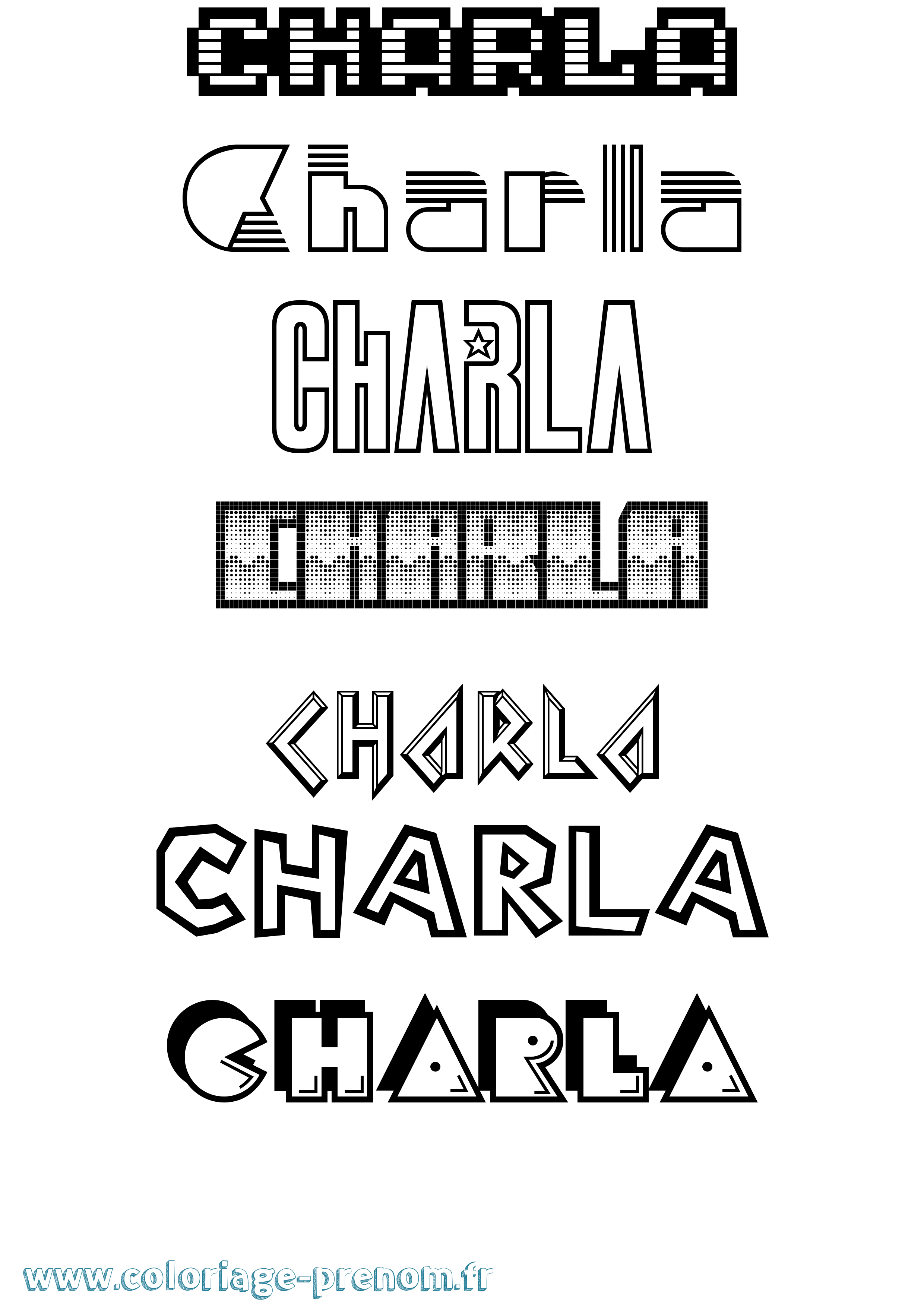 Coloriage Charla Jeux Vidéos Coloriage prénom Charla Jeux Vidéos