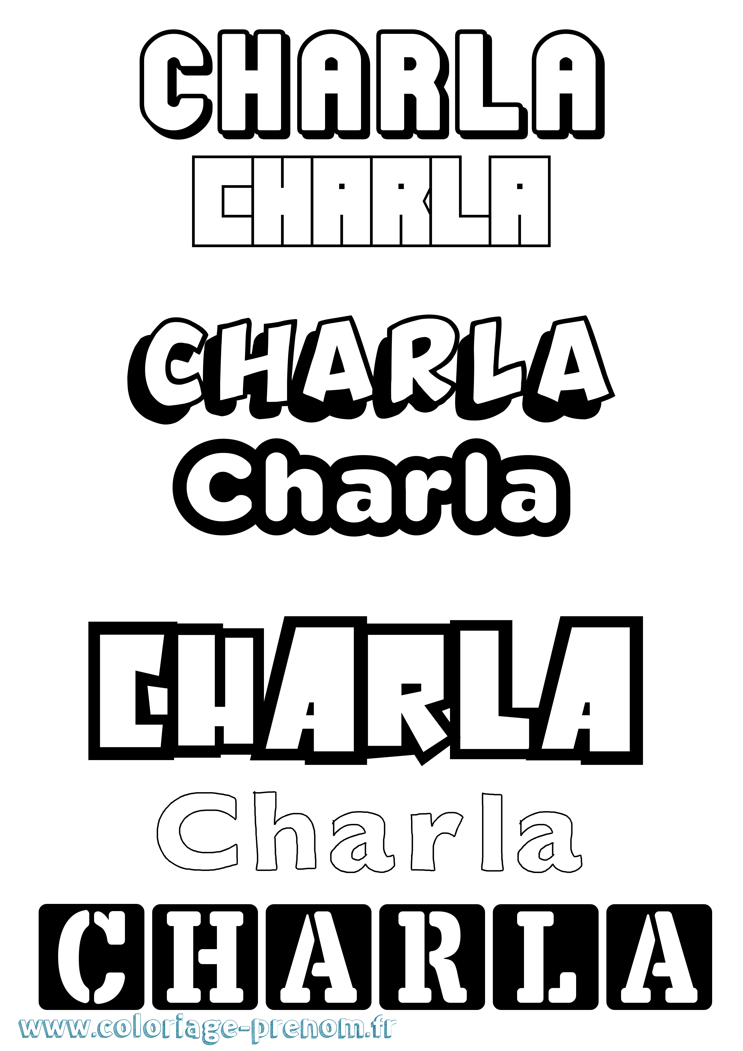 Coloriage Charla Simple Coloriage prénom Charla Simple