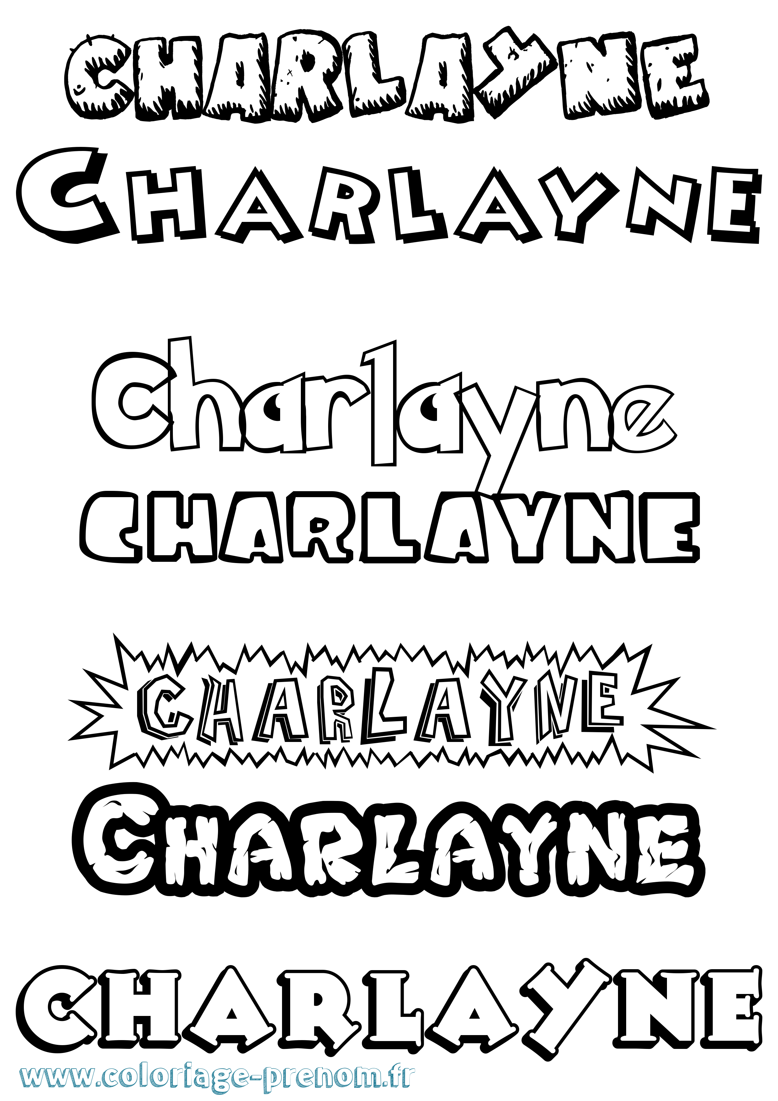 Coloriage Charlayne Dessin Animé Coloriage prénom Charlayne Dessin Animé