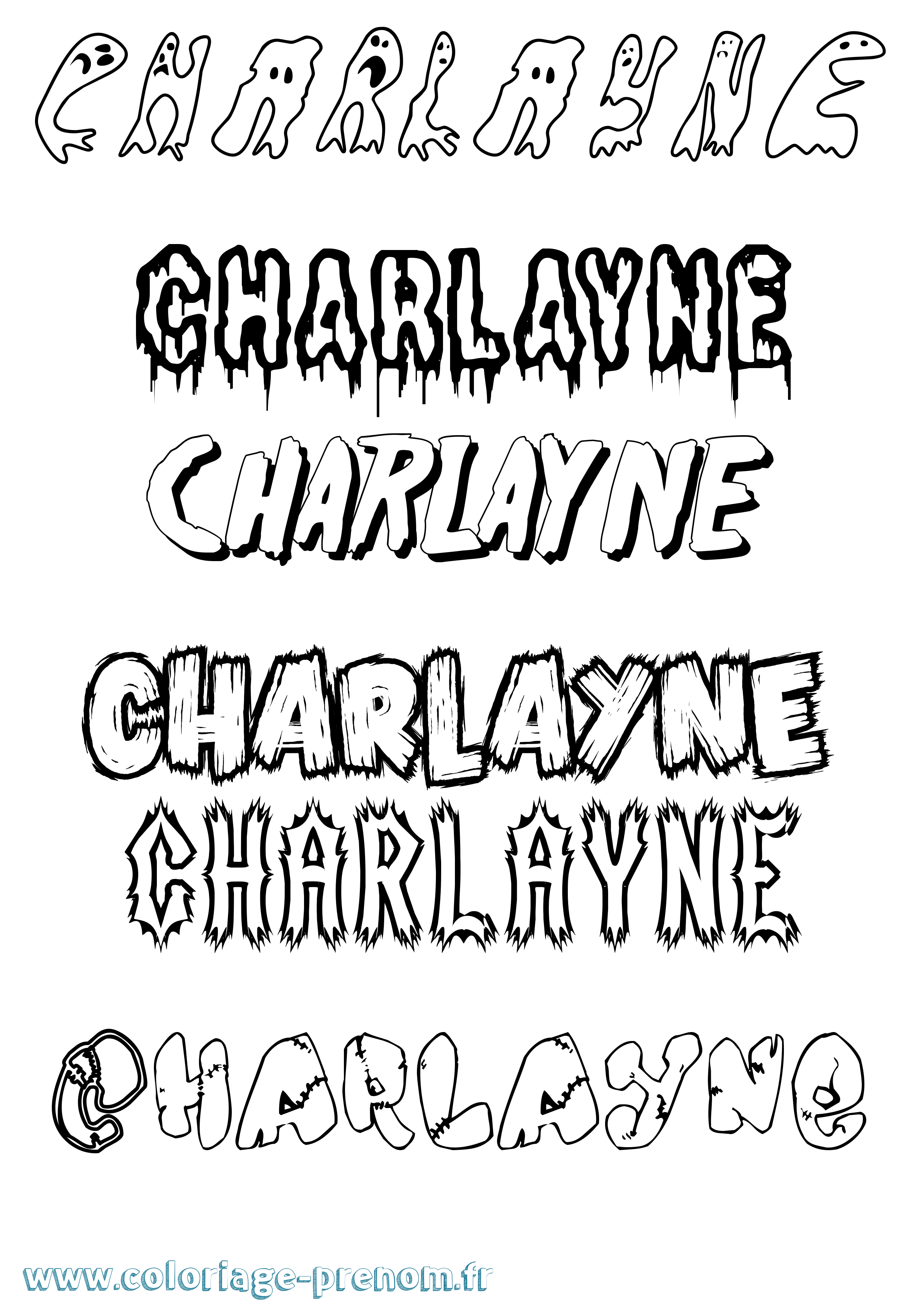 Coloriage Charlayne Frisson Coloriage prénom Charlayne Frisson